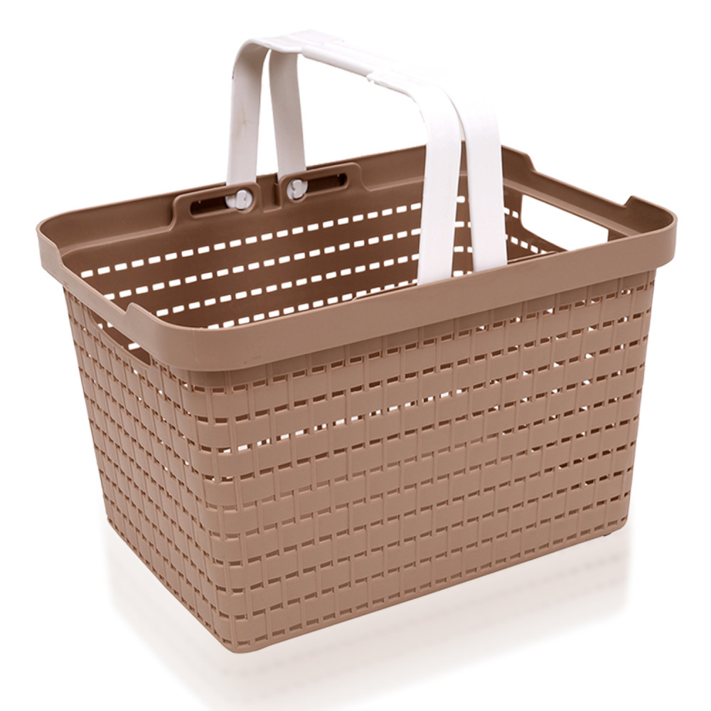 Kuber Industries Basket | Plastic Storage Basket for Fruits | Storage Basket for Picnic | Storage Basket for Kitchen | Stationery Storage Basket | FLORA-222 | Coffee