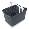 Kuber Industries Basket | Plastic Storage Basket for Fruits | Storage Basket for Picnic | Storage Basket for Kitchen | Stationery Storage Basket | FLORA-222 | Gray
