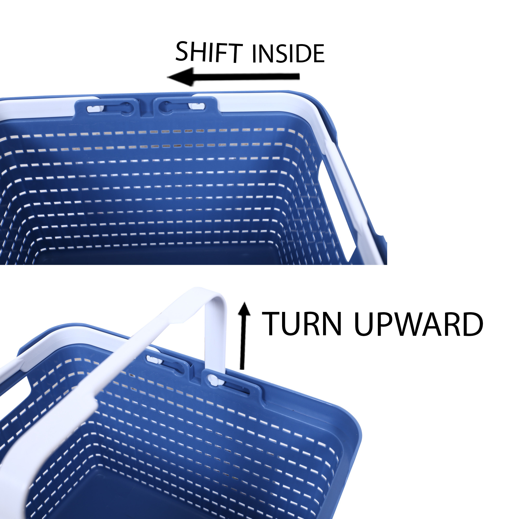 Kuber Industries Basket  Plastic Storage Basket for Fruits  Storage Basket for Picnic  Storage Basket for Kitchen  Stationery Storage Basket  FLORA-333  Large  Blue