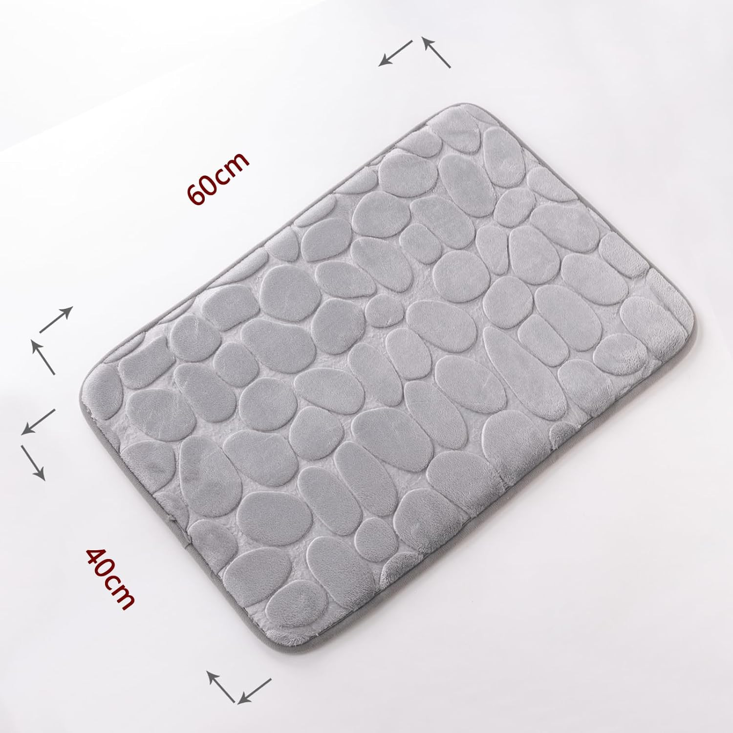 Kuber Industries Bath Mat | Bathroom Mat | Mat for Bathroom | Shower Bath Tub Mat | Living Room Mat | Foot Massager Mat | Square Shape Floor Mat | SZ-01B | Gray