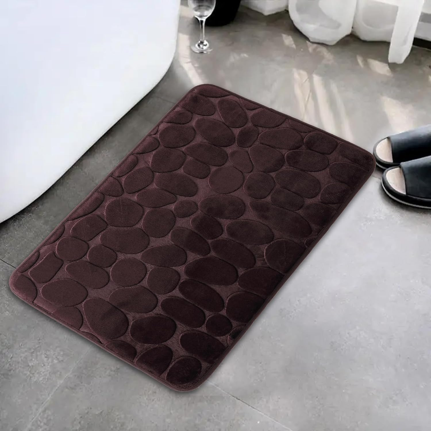 Kuber Industries Bath Mat | Bathroom Mat | Mat for Bathroom | Shower Bath Tub Mat | Living Room Mat | Foot Massager Mat | Square Shape Floor Mat | SZ-01A | Gray