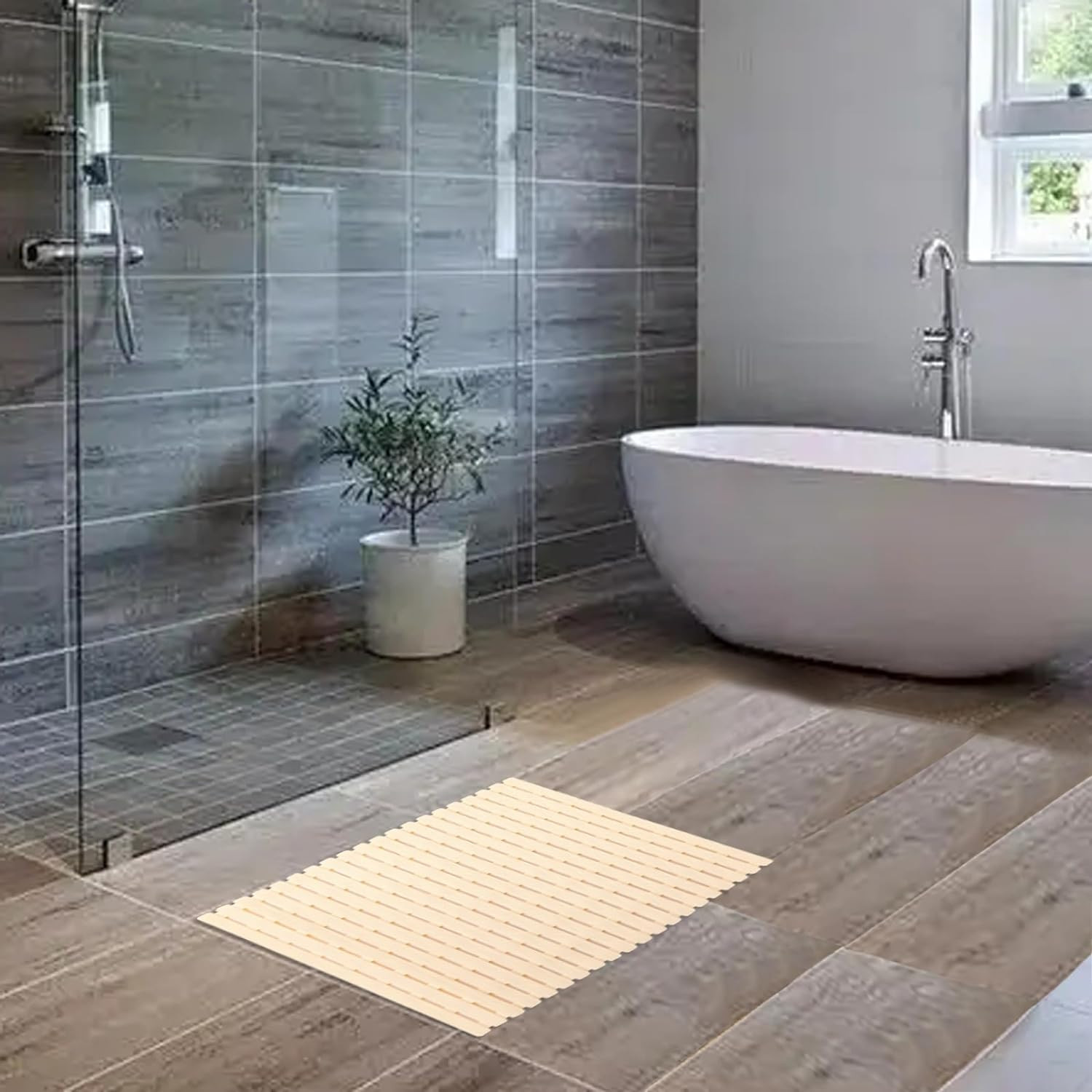 Kuber Industries Bath Mat | PVC Bathroom Mat | Shower Bath Mat | Floor Tub Mat | Bathroom Mud Mat | Anti-Skid Shower Bathroom Mat | JL-01C | Blue