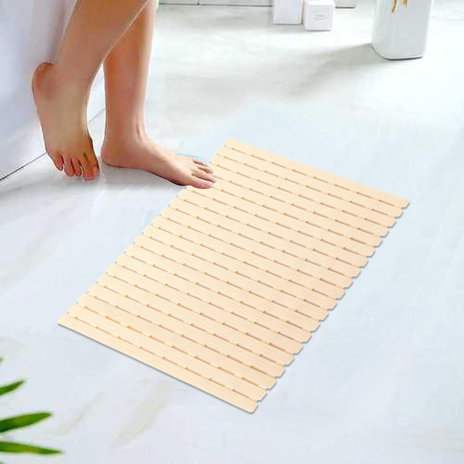 Kuber Industries Bath Mat | PVC Bathroom Mat | Shower Bath Mat | Floor Tub Mat | Bathroom Mud Mat | Anti-Skid Shower Bathroom Mat | JL-01C | Blue