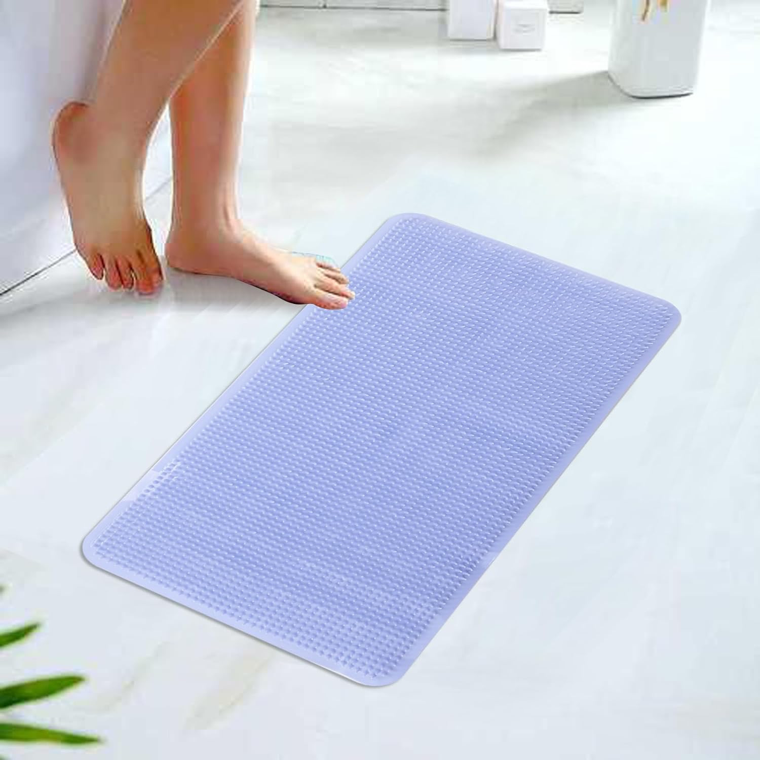 Kuber Industries Bath Mat | PVC Bathroom Mat | Shower Bath Mat | Floor Tub Mat | Bathroom Mud Mat | Anti-Skid Shower Bathroom Mat | L-YSD-C | Sky Blue