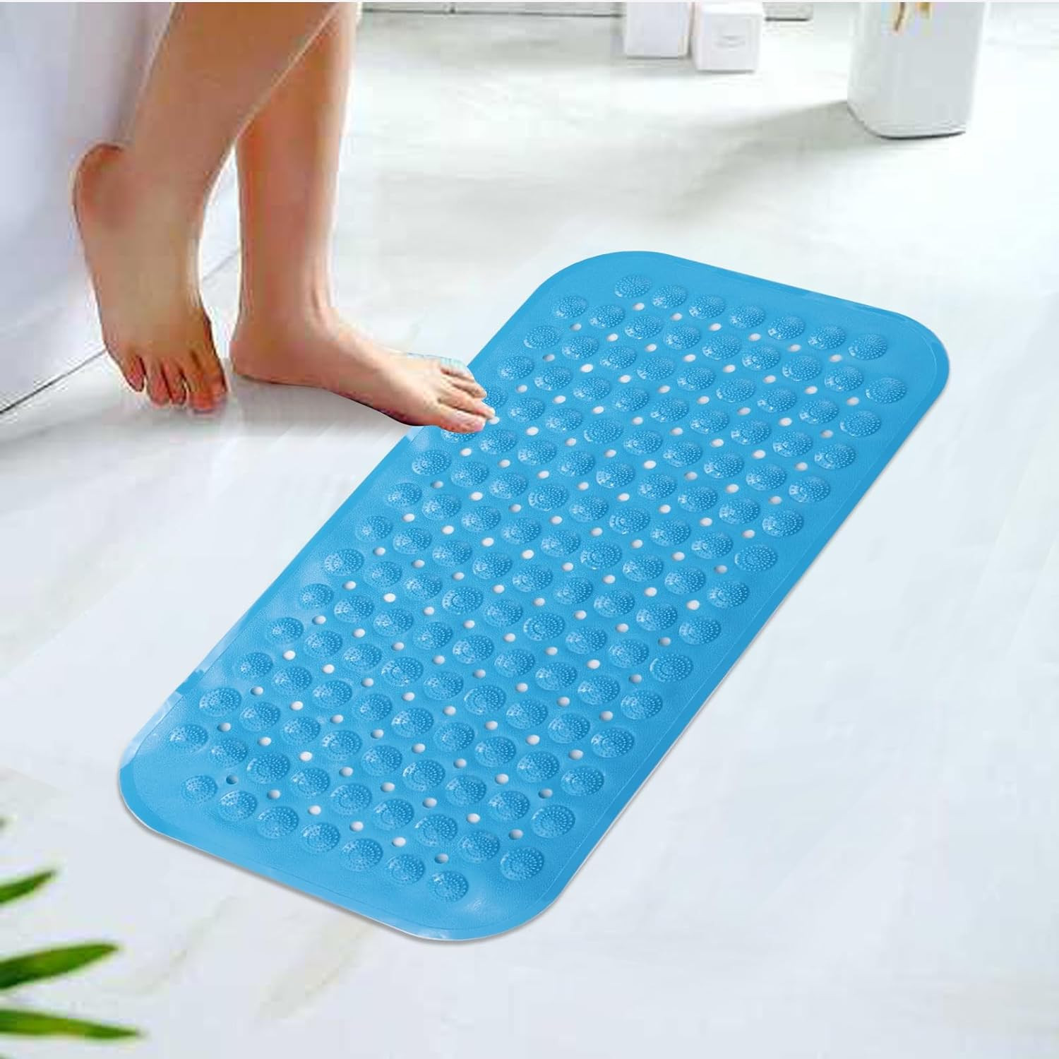 Kuber Industries Bath Mat | PVC Bathroom Mat | Shower Bath Mat | Floor Tub Mat | Bathroom Mud Mat | Anti-Skid Shower Bathroom Mat | M-YSD-35B | Dark Blue