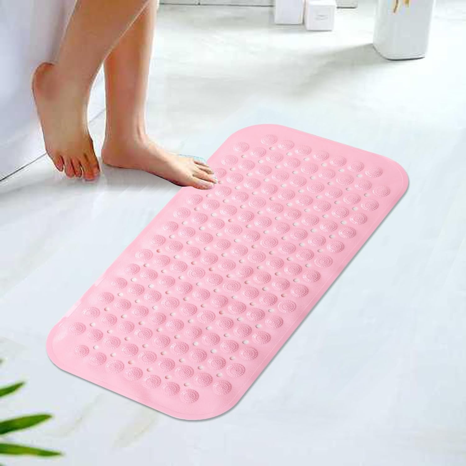 Kuber Industries Bath Mat | PVC Bathroom Mat | Shower Bath Mat | Floor Tub Mat | Bathroom Mud Mat | Anti-Skid Shower Bathroom Mat | M-YSD-35C | Pink