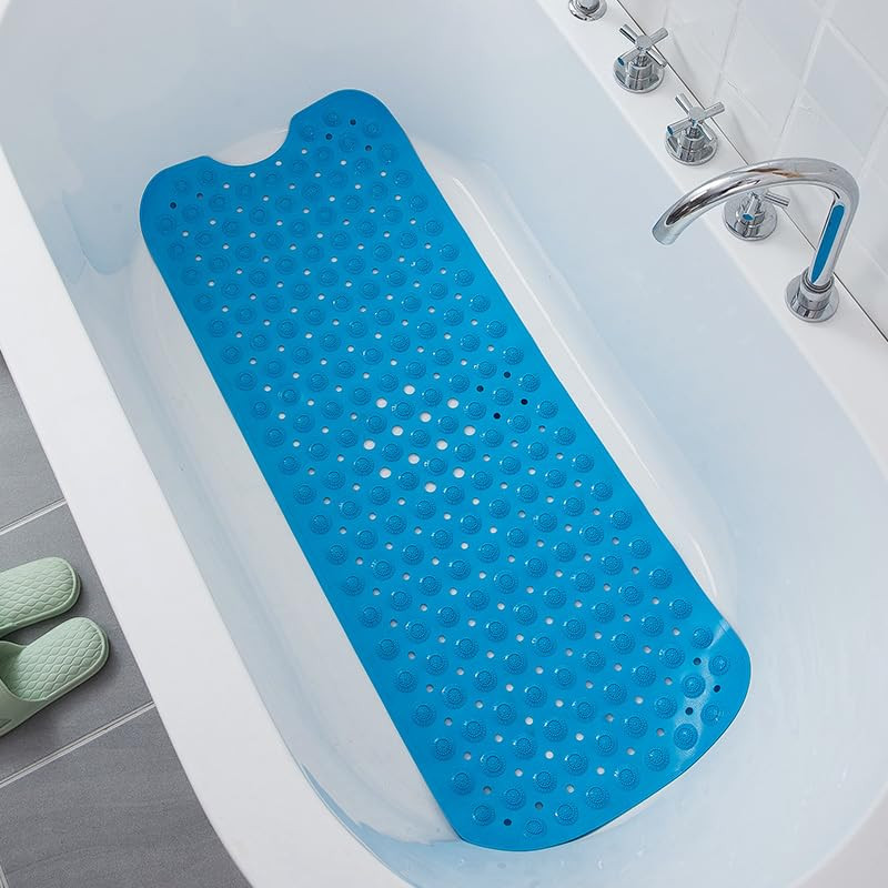 Kuber Industries Bath Mat | PVC Bathroom Mat | Shower Bath Mat | Floor Tub Mat | Bathroom Mud Mat | Anti-Skid Shower Bathroom Mat | M-YSD-40B | Dark Blue