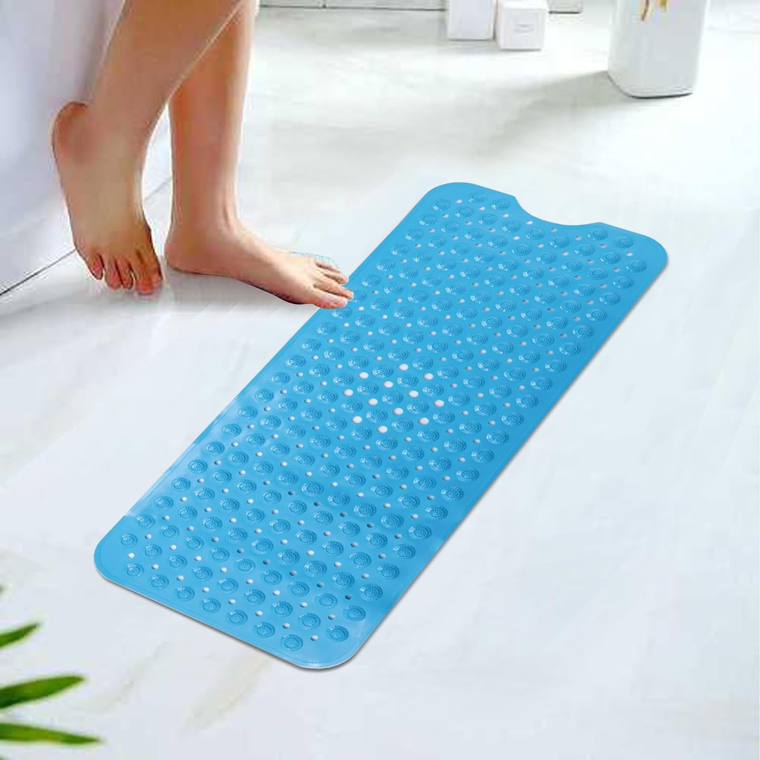 Kuber Industries Bath Mat | PVC Bathroom Mat | Shower Bath Mat | Floor Tub Mat | Bathroom Mud Mat | Anti-Skid Shower Bathroom Mat | M-YSD-40B | Dark Blue
