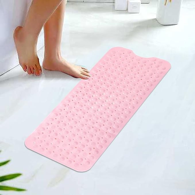 Kuber Industries Bath Mat | PVC Bathroom Mat | Shower Bath Mat | Floor Tub Mat | Bathroom Mud Mat | Anti-Skid Shower Bathroom Mat | M-YSD-40C | Pink
