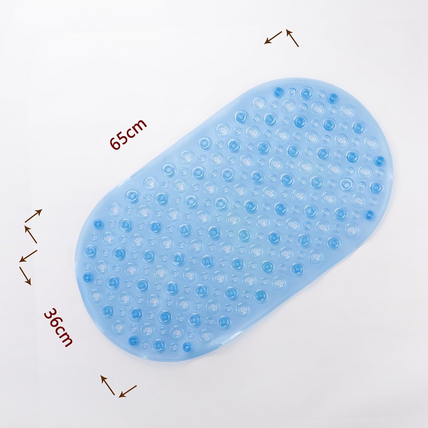Kuber Industries Bath Mat | PVC Bathroom Mat | Shower Bath Mat | Floor Tub Mat | Bathroom Oval Mud Mat | Anti-Skid Shower Bathroom Mat | Q-01A | Blue