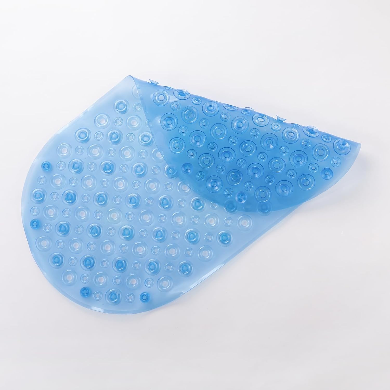 Kuber Industries Bath Mat | PVC Bathroom Mat | Shower Bath Mat | Floor Tub Mat | Bathroom Oval Mud Mat | Anti-Skid Shower Bathroom Mat | Q-01A | Blue