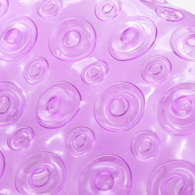 Kuber Industries Bath Mat | PVC Bathroom Mat | Shower Bath Mat | Floor Tub Mat | Bathroom Oval Mud Mat | Anti-Skid Shower Bathroom Mat | Q-01B | Purple