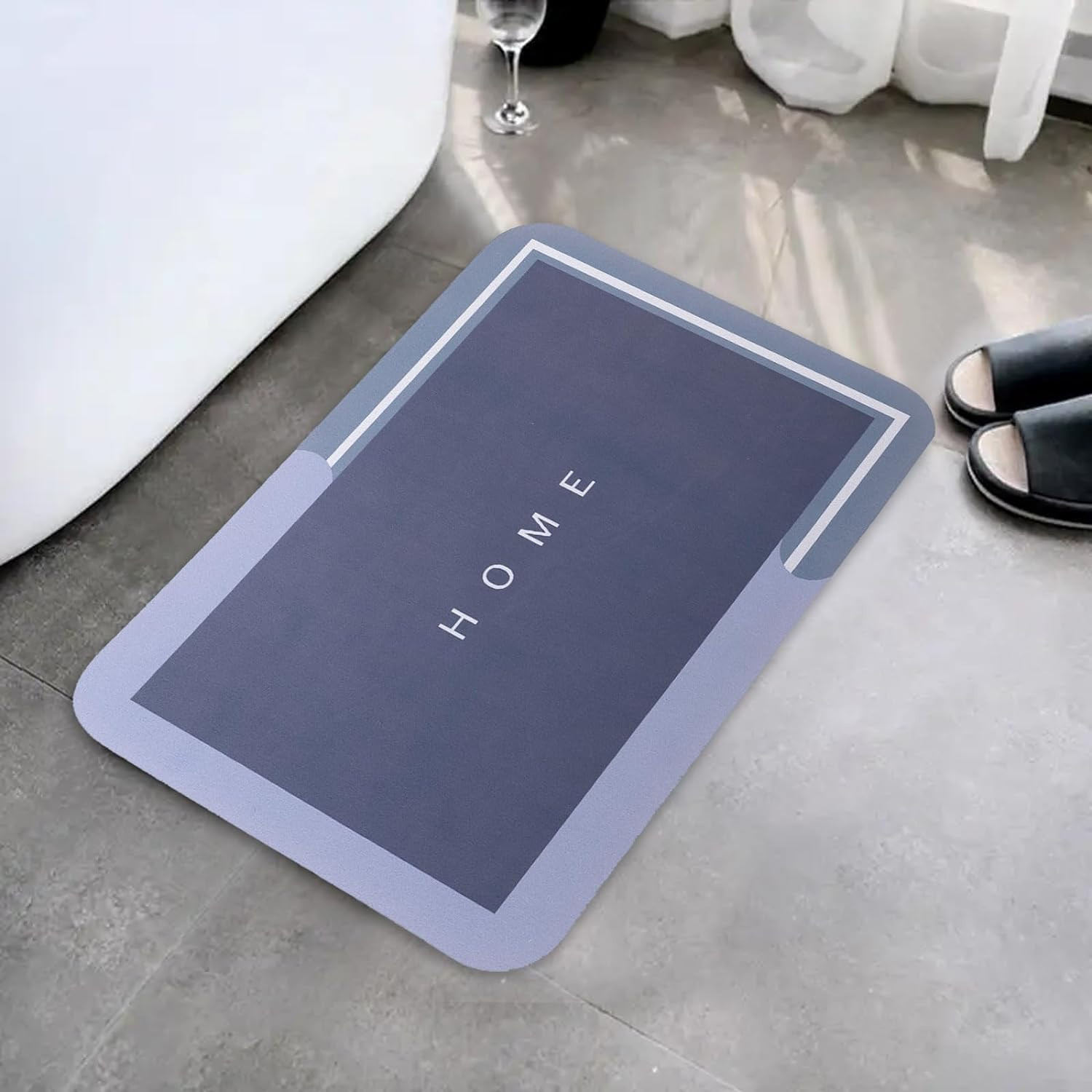 Kuber Industries Bath Mat | PVC Bathroom Mat | Shower Bath Mat | Floor Tub Mat | Diatom Mud Mat | Anti-Skid Shower Bathroom Mat | CF-220806 | Light Gray