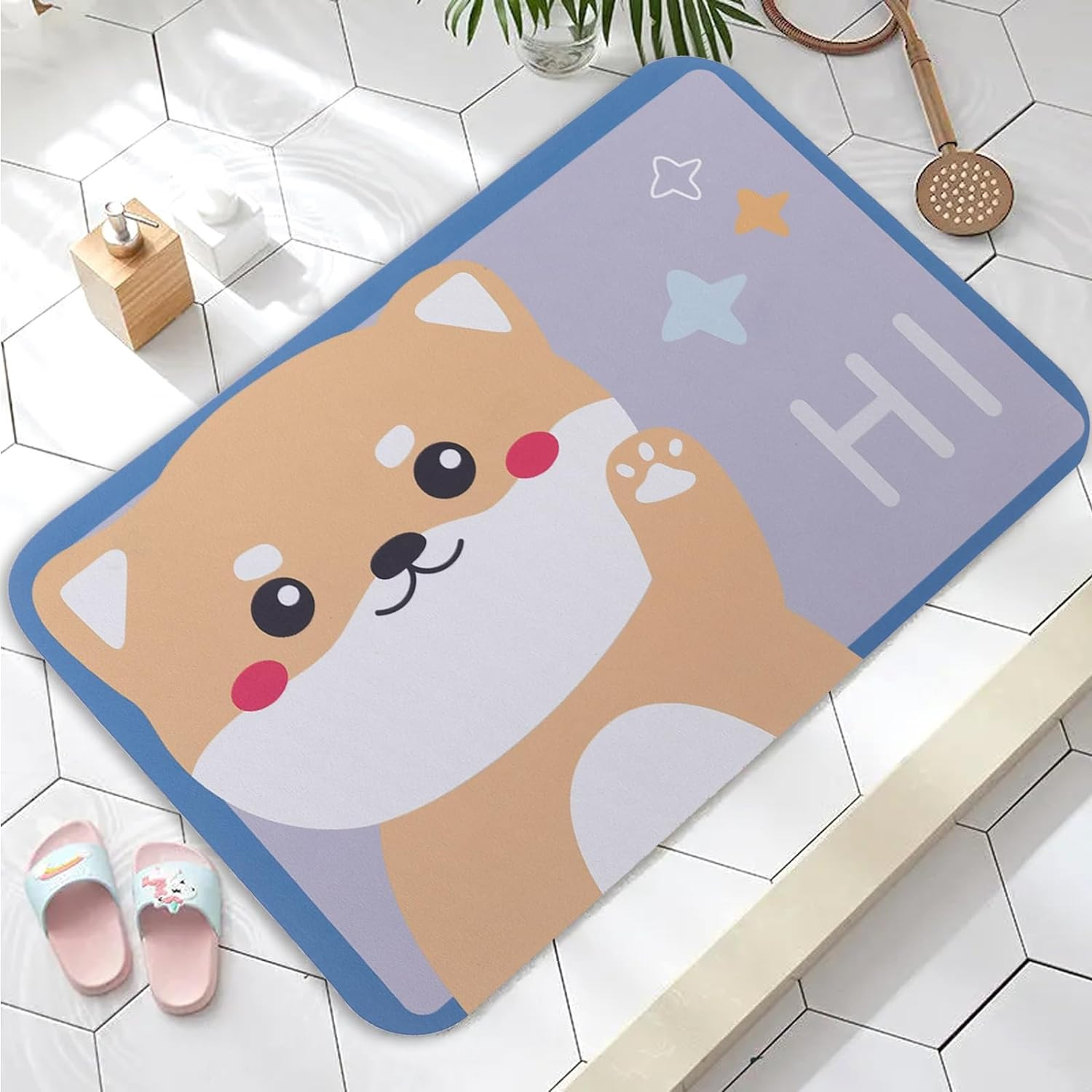 Kuber Industries Bath Mat | PVC Bathroom Mat | Shower Bath Mat | Floor Tub Mat | Diatom Mud Mat | Anti-Skid Shower Bathroom Mat | CF-220822 | Multi