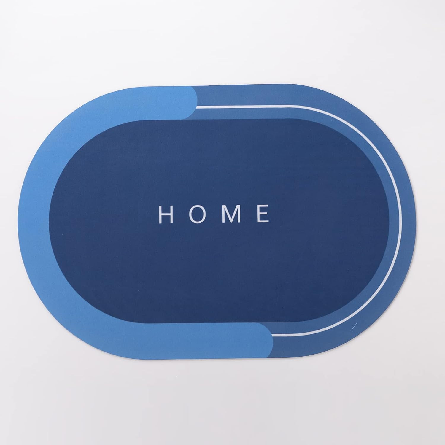 Kuber Industries Bath Mat | PVC Bathroom Mat | Shower Bath Mat | Floor Tub Mat | Diatom Mud Oval Mat | Anti-Skid Shower Bathroom Mat | CF-220801B | Blue
