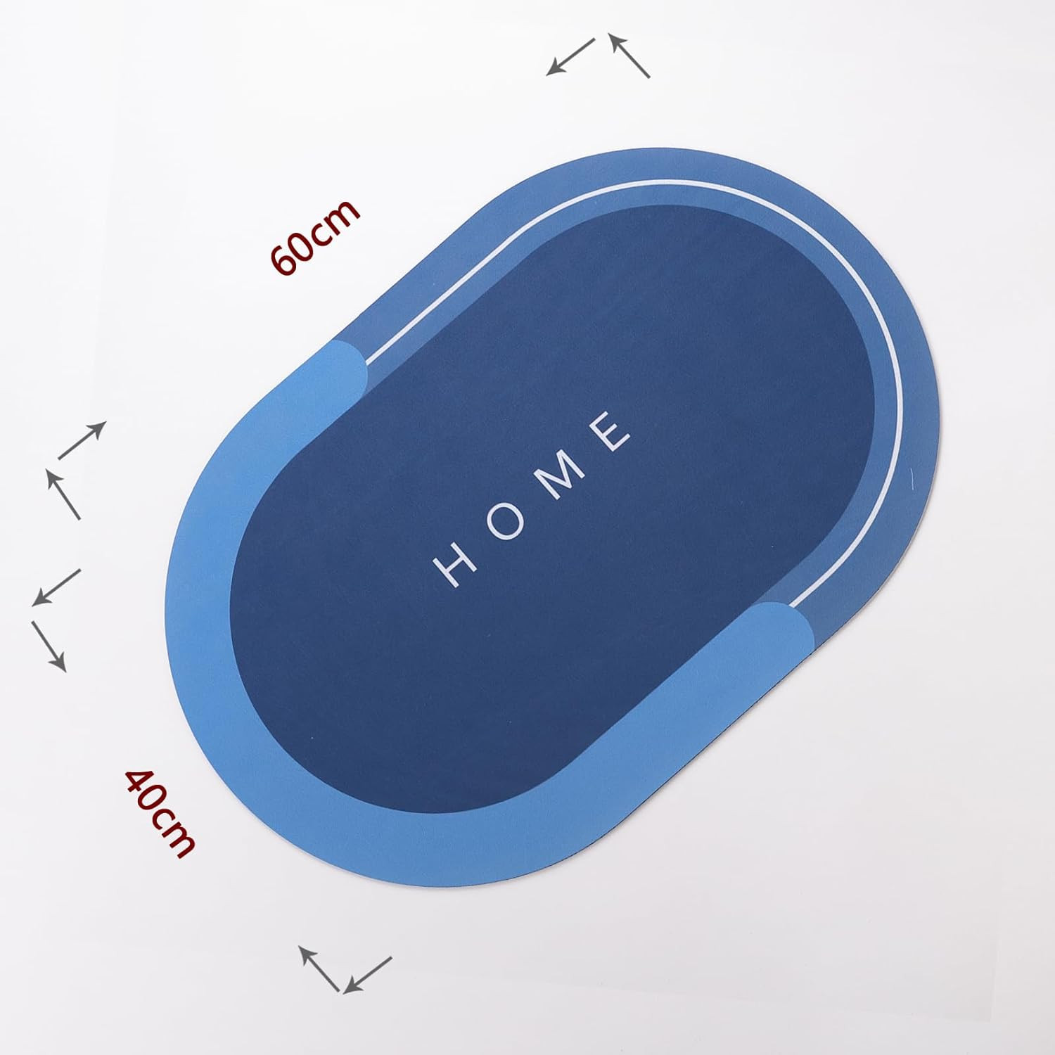 Kuber Industries Bath Mat | PVC Bathroom Mat | Shower Bath Mat | Floor Tub Mat | Diatom Mud Oval Mat | Anti-Skid Shower Bathroom Mat | CF-220801B | Blue