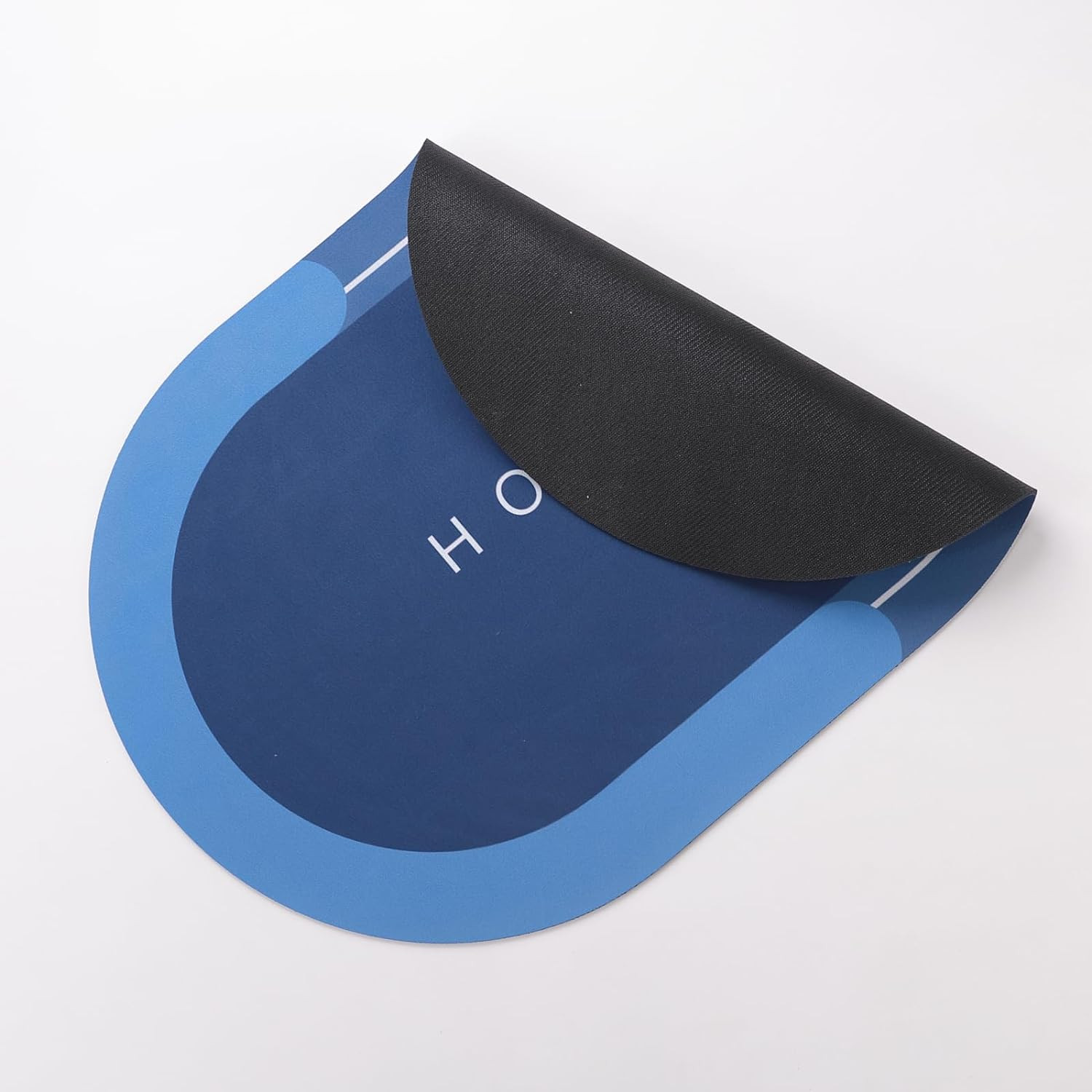 Kuber Industries Bath Mat | PVC Bathroom Mat | Shower Bath Mat | Floor Tub Mat | Diatom Mud Oval Mat | Anti-Skid Shower Bathroom Mat | CF-220801B | Blue