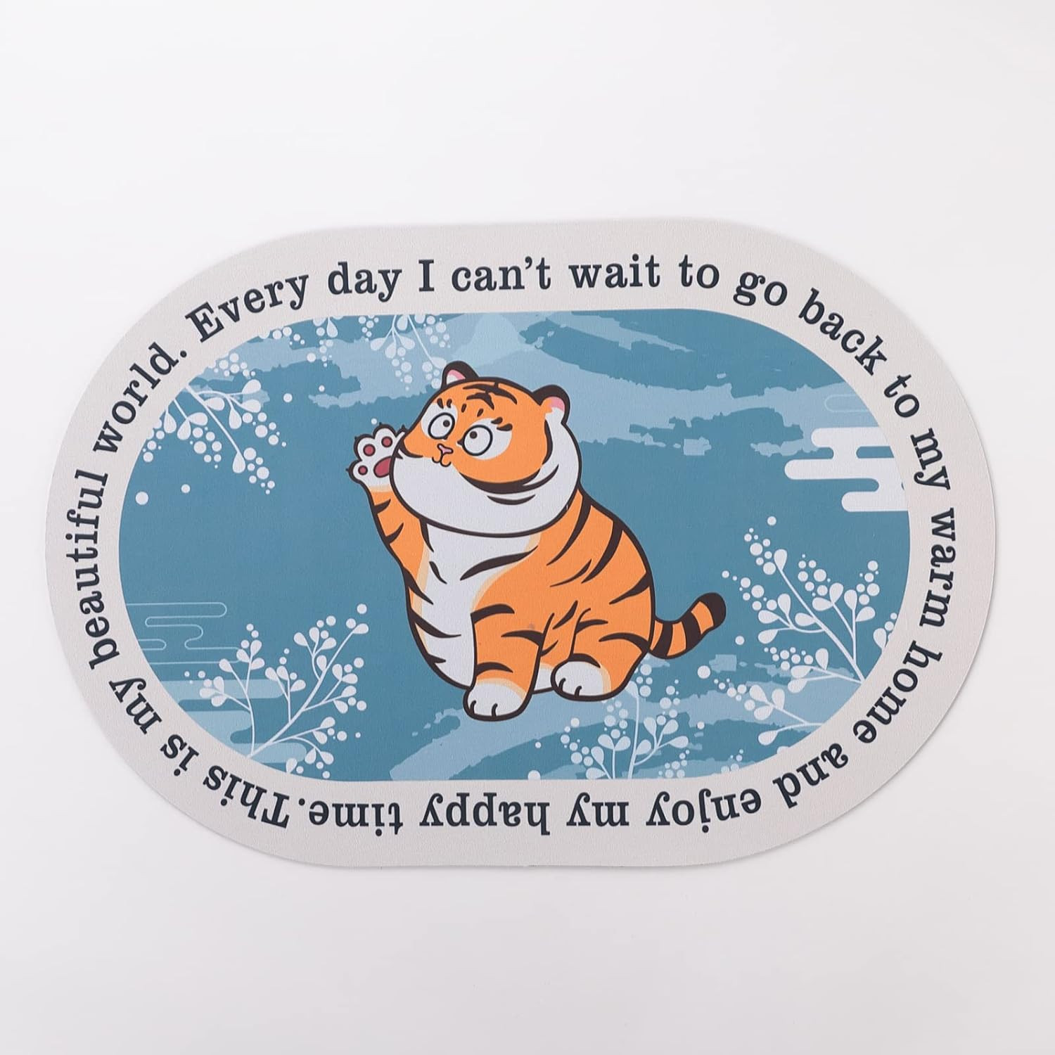 Kuber Industries Bath Mat | PVC Bathroom Mat | Shower Bath Mat | Floor Tub Mat | Diatom Mud Oval Mat | Anti-Skid Shower Bathroom Mat | CF-220803 | Blue