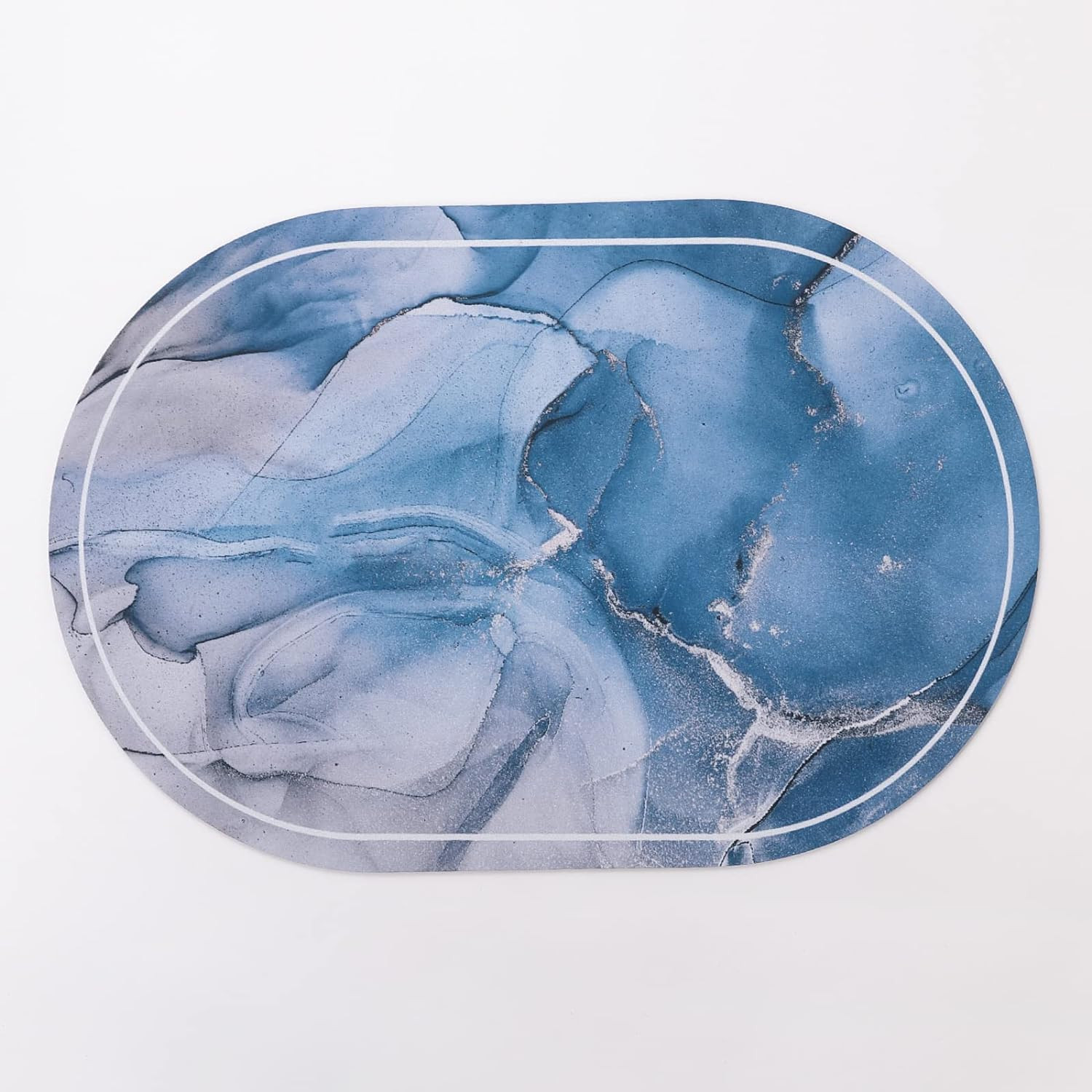 Kuber Industries Bath Mat | PVC Bathroom Mat | Shower Bath Mat | Floor Tub Mat | Diatom Mud Oval Mat | Anti-Skid Shower Bathroom Mat | CF-220814 | Multi