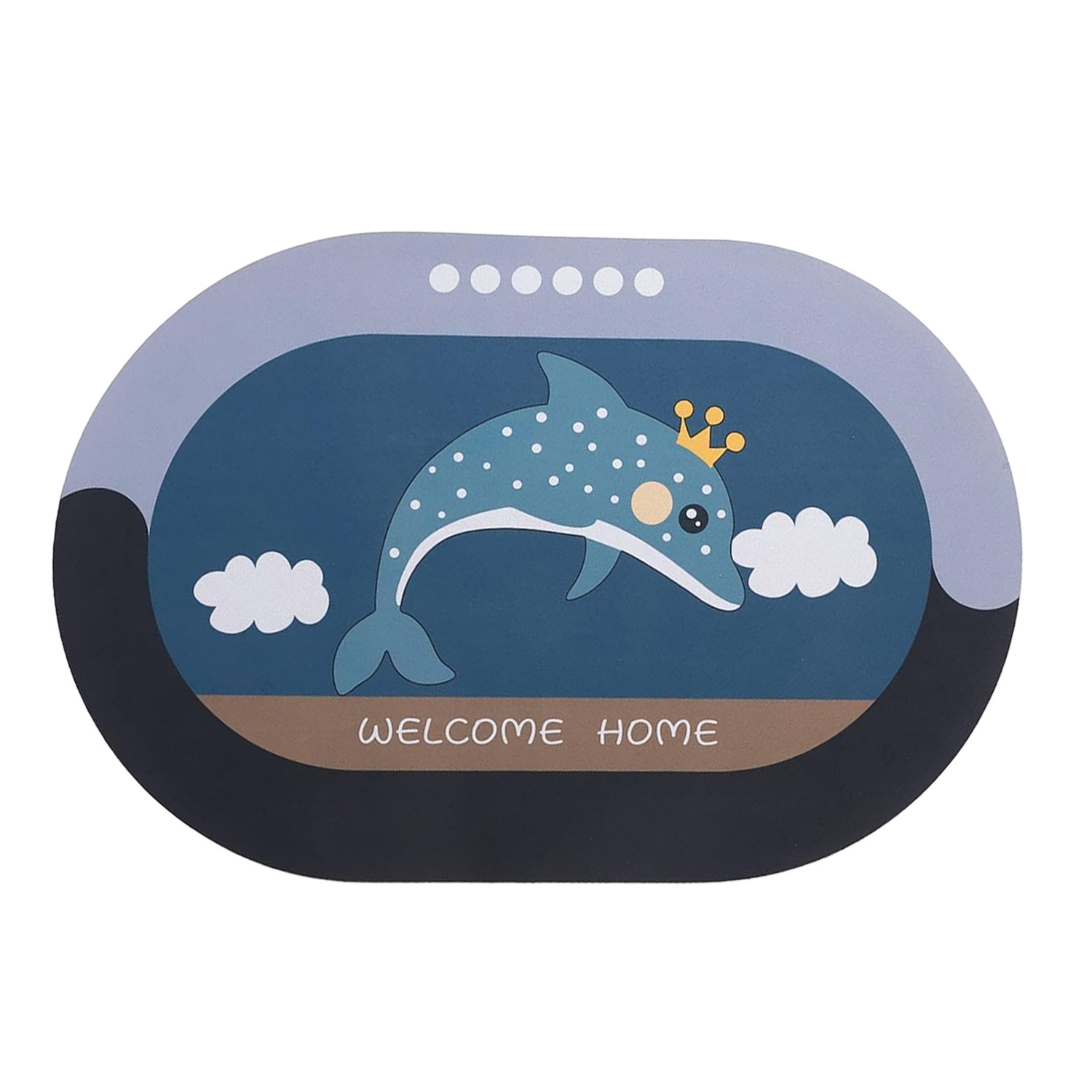 Kuber Industries Bath Mat | PVC Bathroom Mat | Shower Bath Mat | Floor Tub Mat | Diatom Mud Oval Mat | Anti-Skid Shower Bathroom Mat | CF-220821 | Multi