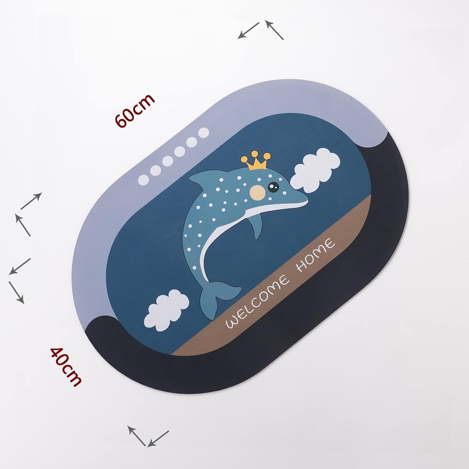 Kuber Industries Bath Mat | PVC Bathroom Mat | Shower Bath Mat | Floor Tub Mat | Diatom Mud Oval Mat | Anti-Skid Shower Bathroom Mat | CF-220821 | Multi