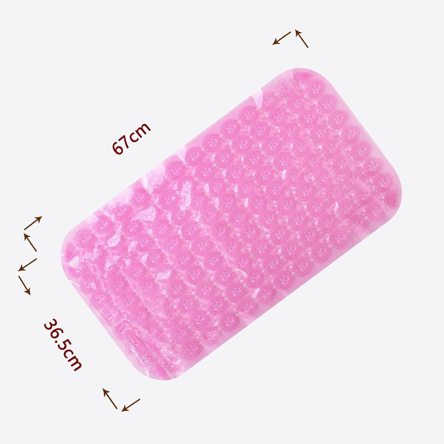 Kuber Industries Bath Mat | PVC Bathroom Mat | Shower Bath Mat | Floor Tub Mat | Foot Massager Mat | Anti-Skid Shower Bathroom Mat | B-01C | Pink