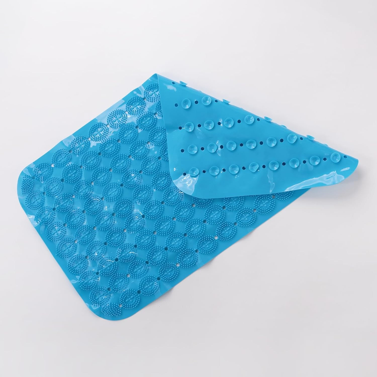 Kuber Industries Bath Mat | PVC Bathroom Mat | Shower Bath Mat | Floor Tub Mat | Foot Massager Mat | Anti-Skid Shower Bathroom Mat | B-02A | Dark Blue
