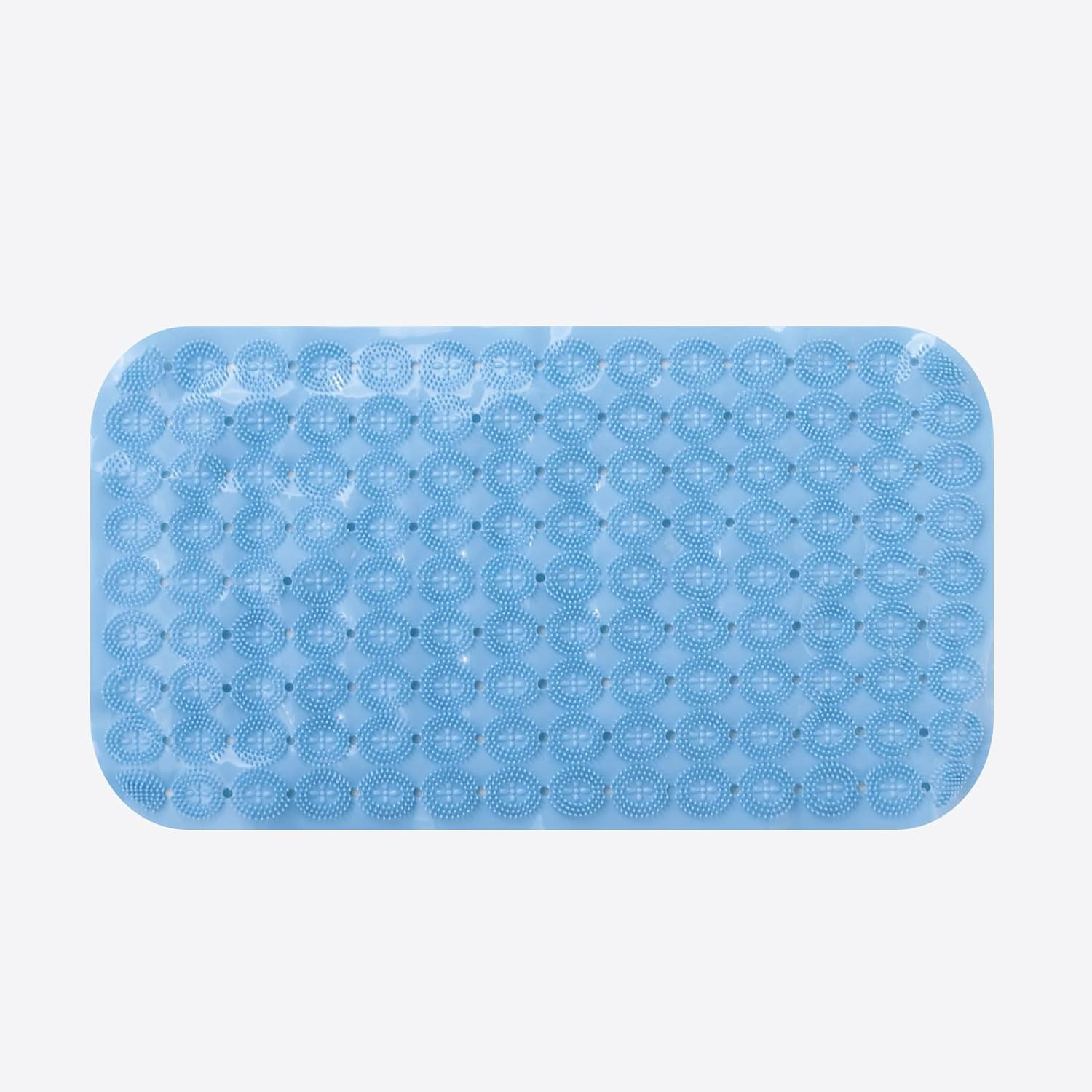 Kuber Industries Bath Mat | PVC Bathroom Mat | Shower Bath Mat | Floor Tub Mat | Foot Massager Mat | Anti-Skid Shower Bathroom Mat | B-02B | Light Blue
