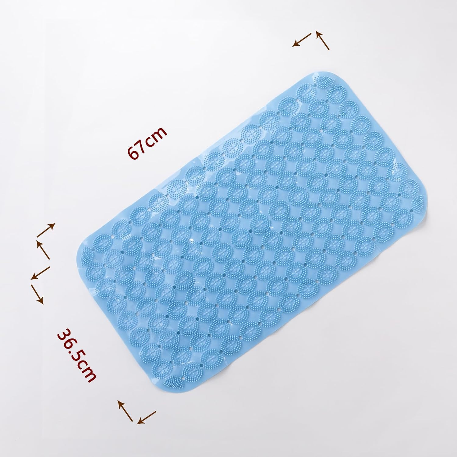 Kuber Industries Bath Mat | PVC Bathroom Mat | Shower Bath Mat | Floor Tub Mat | Foot Massager Mat | Anti-Skid Shower Bathroom Mat | B-02B | Light Blue