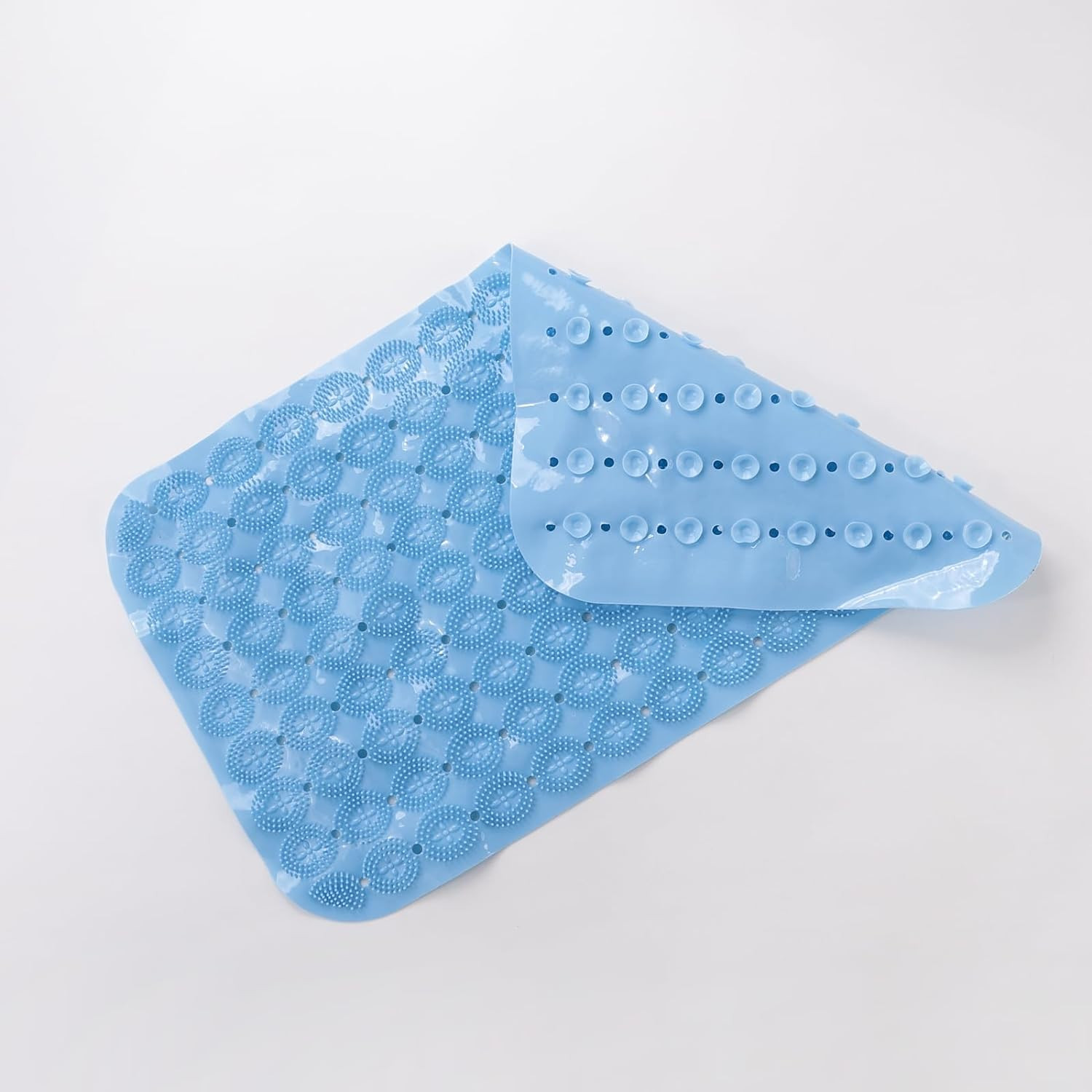Kuber Industries Bath Mat | PVC Bathroom Mat | Shower Bath Mat | Floor Tub Mat | Foot Massager Mat | Anti-Skid Shower Bathroom Mat | B-02B | Light Blue
