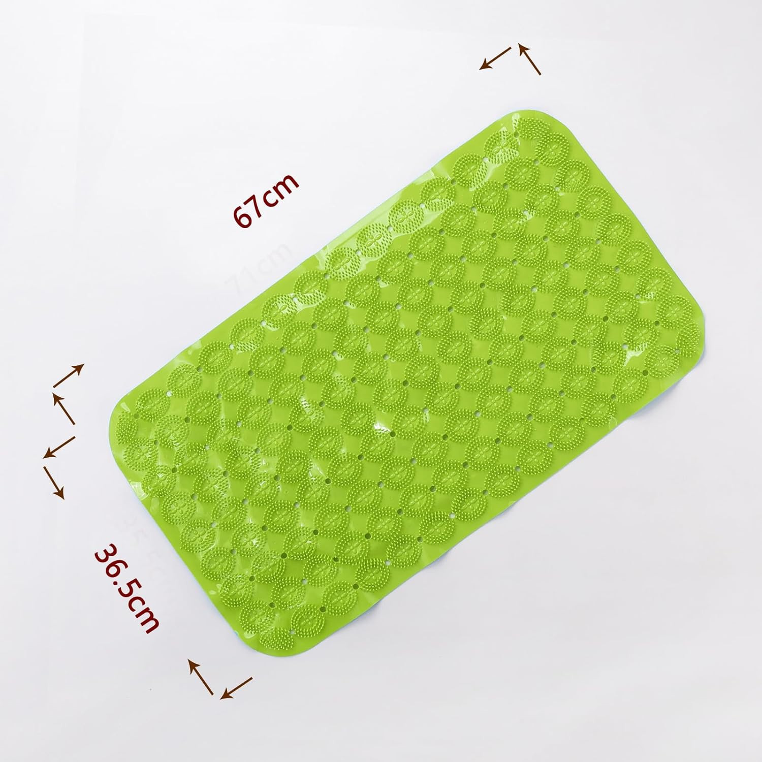 Kuber Industries Bath Mat | PVC Bathroom Mat | Shower Bath Mat | Floor Tub Mat | Foot Massager Mat | Anti-Skid Shower Bathroom Mat | B-02C | Green