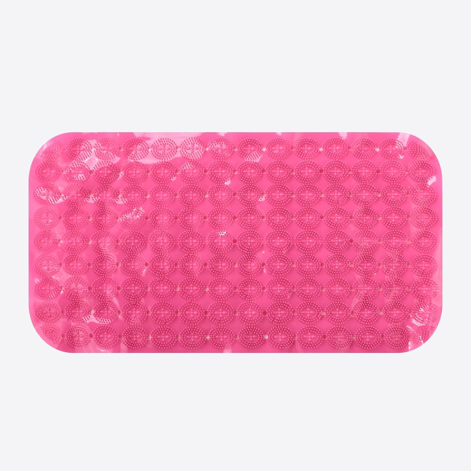 Kuber Industries Bath Mat | PVC Bathroom Mat | Shower Bath Mat | Floor Tub Mat | Foot Massager Mat | Anti-Skid Shower Bathroom Mat | B-02D | Rose Red