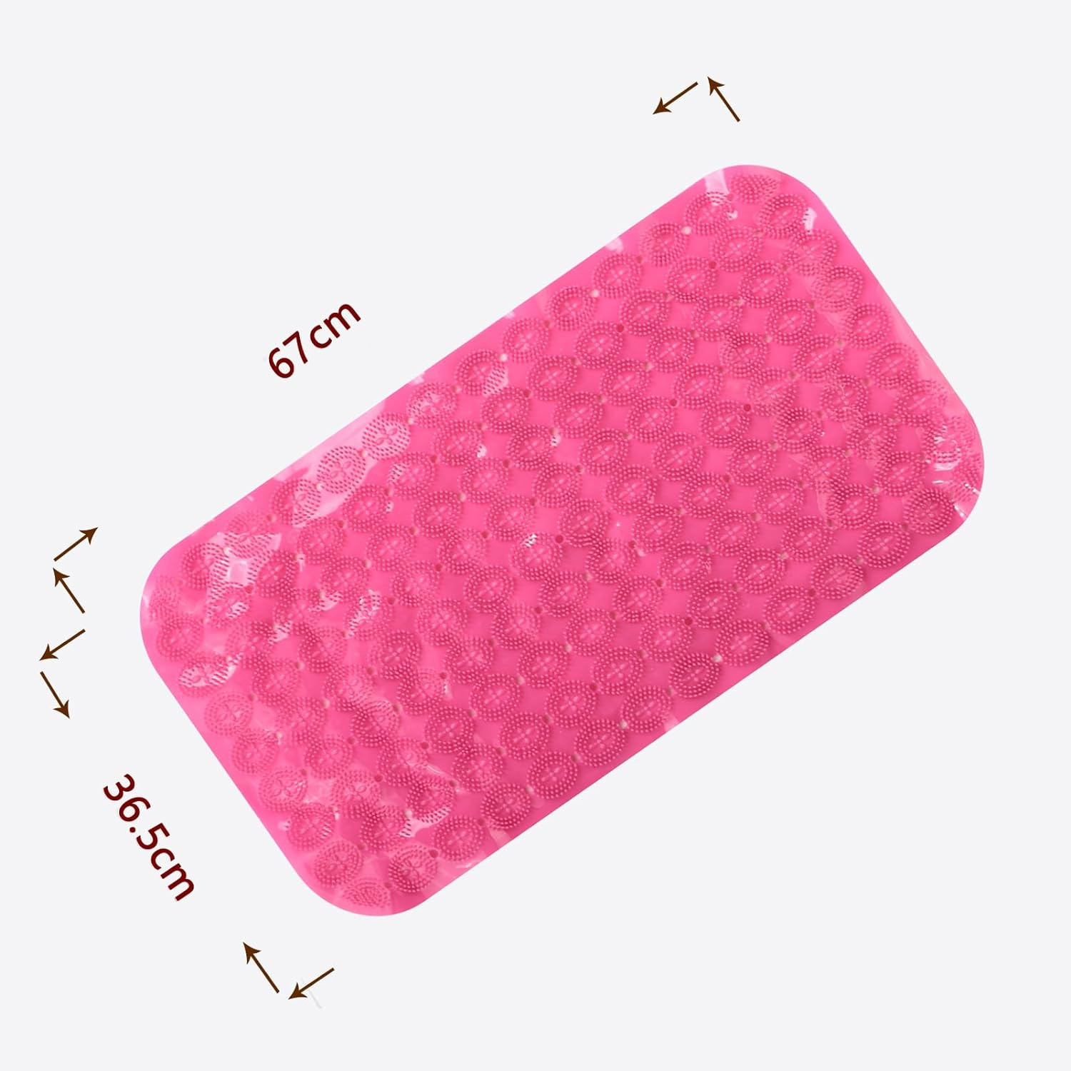 Kuber Industries Bath Mat | PVC Bathroom Mat | Shower Bath Mat | Floor Tub Mat | Foot Massager Mat | Anti-Skid Shower Bathroom Mat | B-02D | Rose Red