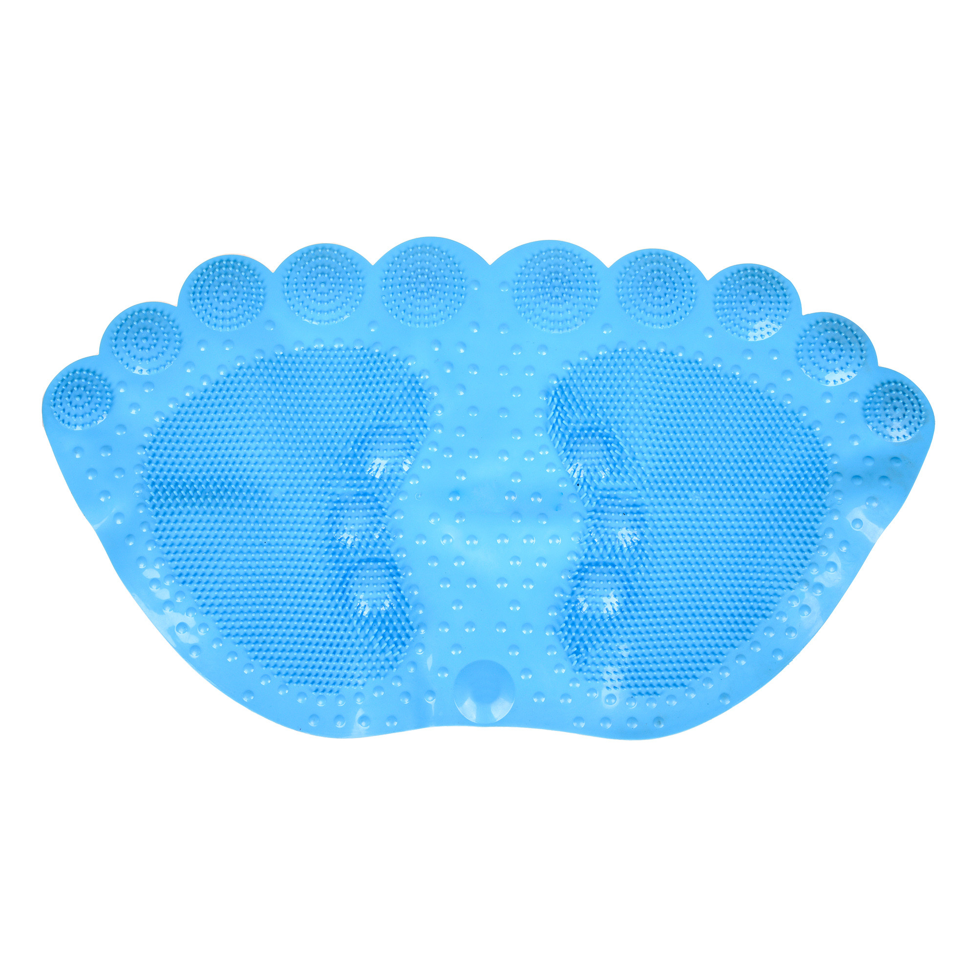Kuber Industries Bath Mat  PVC Bathroom Mat  Shower Bath Mat  Foot Shape Bath Tub Mat  Foot Massager Mat  Anti-Skid Floor Mat  Shower Mat  Blue