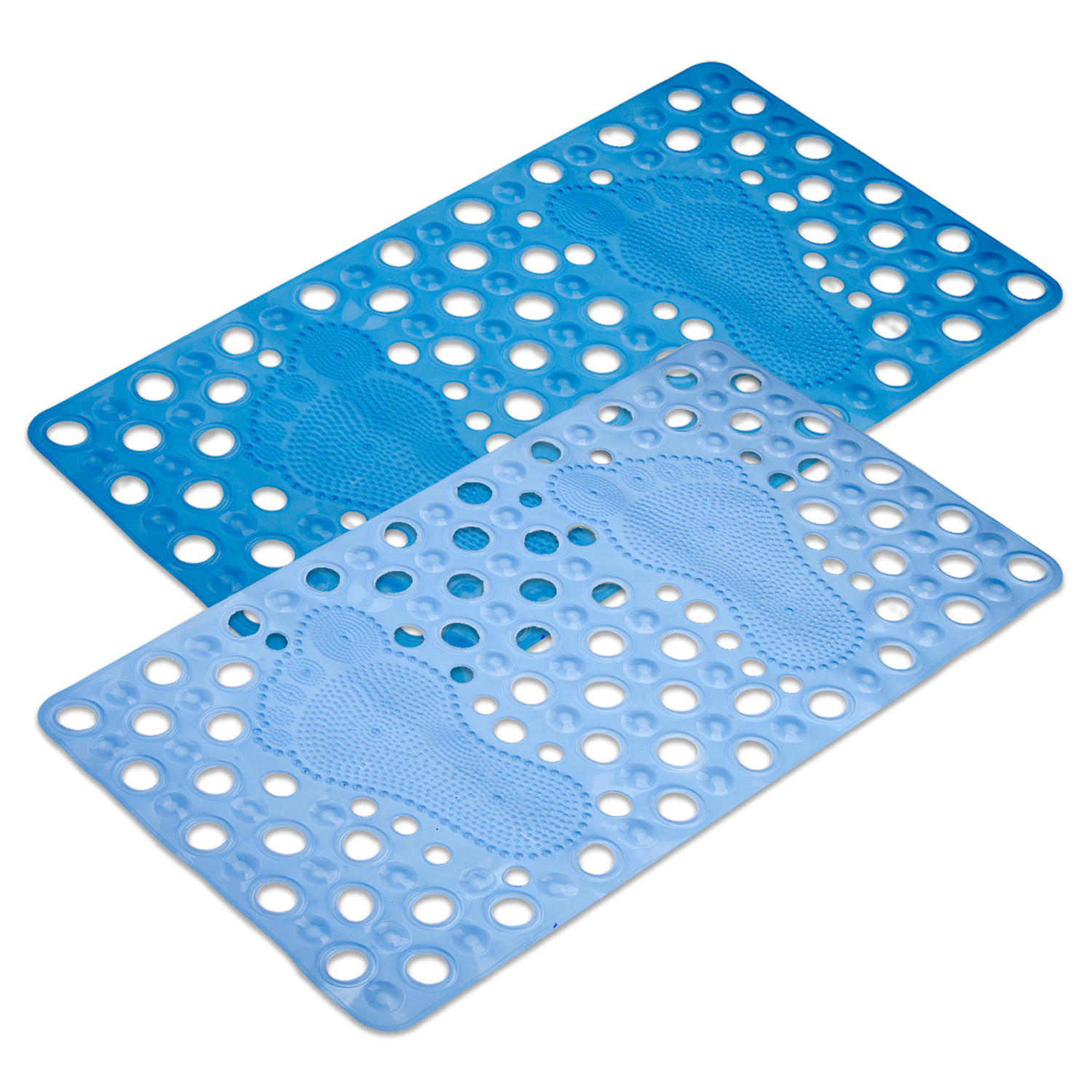 Kuber Industries Bath Mat | PVC Bathroom Mat | Shower Bath Mat | Hole Bath Tub Mat | Foot Massager Mat | Anti-Skid Shower Mat with Drain Holes | Pack of 2 | Multi