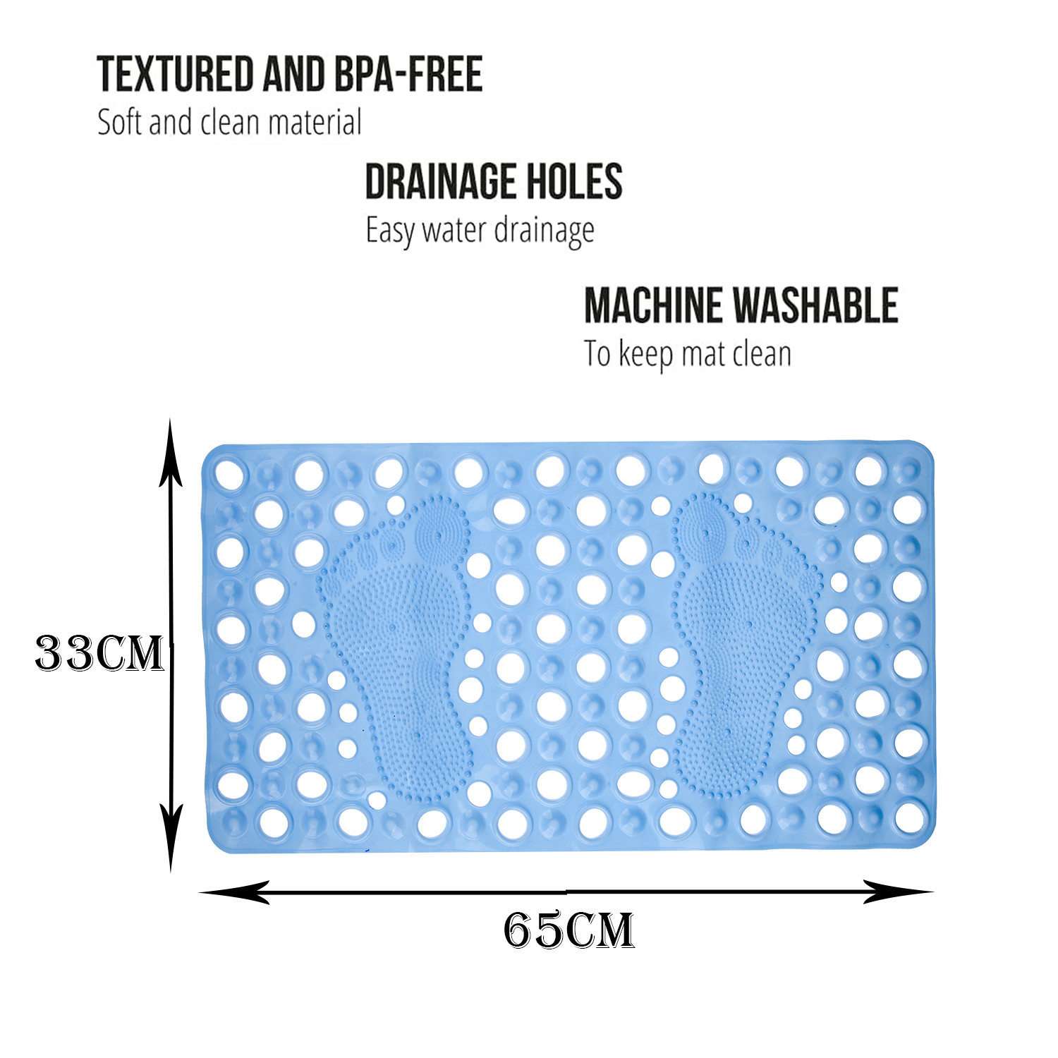 Kuber Industries Bath Mat | PVC Bathroom Mat | Shower Bath Mat | Hole Bath Tub Mat | Foot Massager Mat | Anti-Skid Shower Mat with Drain Holes | Pack of 2 | Multi
