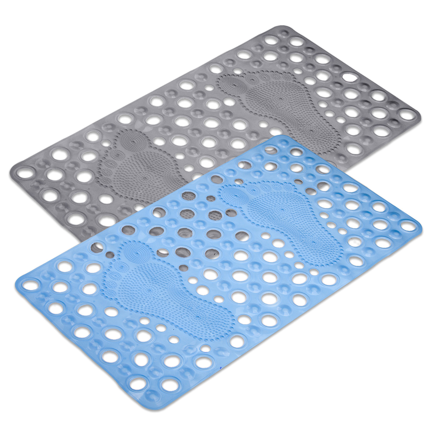 Kuber Industries Bath Mat | PVC Bathroom Mat | Shower Bath Mat | Hole Bath Tub Mat | Foot Massager Mat | Anti-Skid Shower Mat with Drain Holes | Pack of 2 | Multi