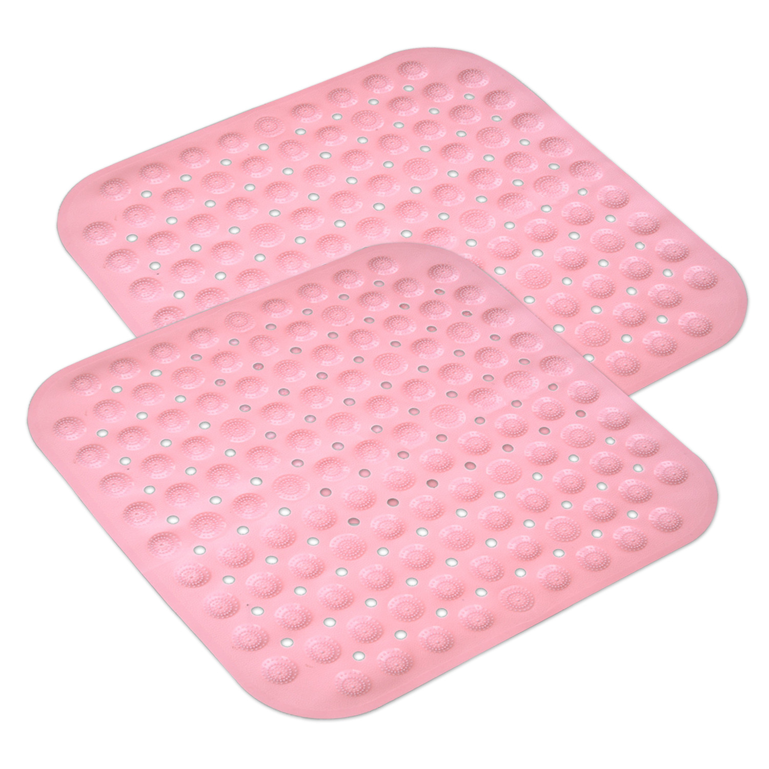 Kuber Industries Bath Mat | PVC Bathroom Mat | Shower Bath Mat | Square Bath Tub Mat | Foot Massager Mat | Anti-Skid Floor Mat | Shower Mat | Peach