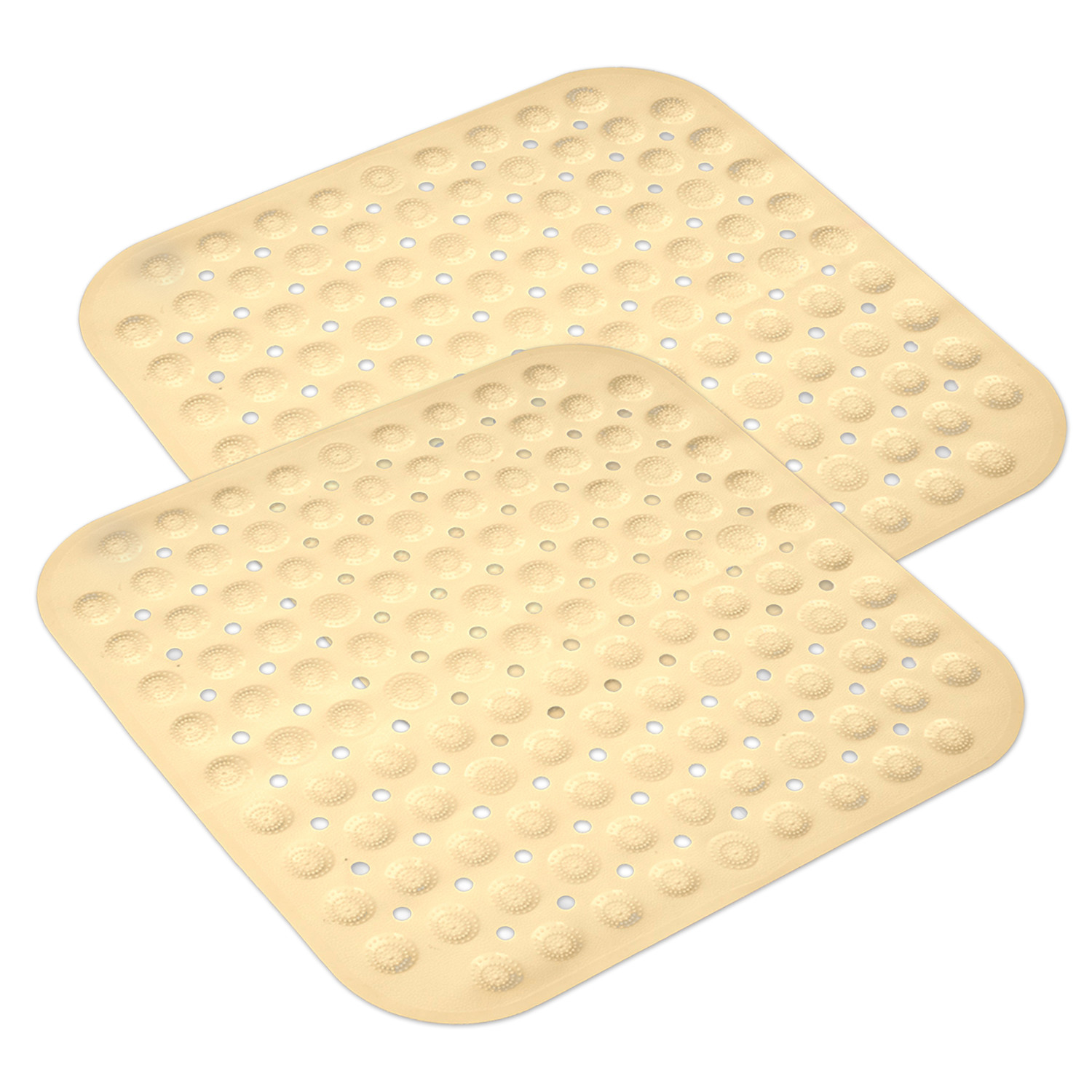 Kuber Industries Bath Mat | PVC Bathroom Mat | Shower Bath Mat | Square Bath Tub Mat | Foot Massager Mat | Anti-Skid Floor Mat | Shower Mat | Cream