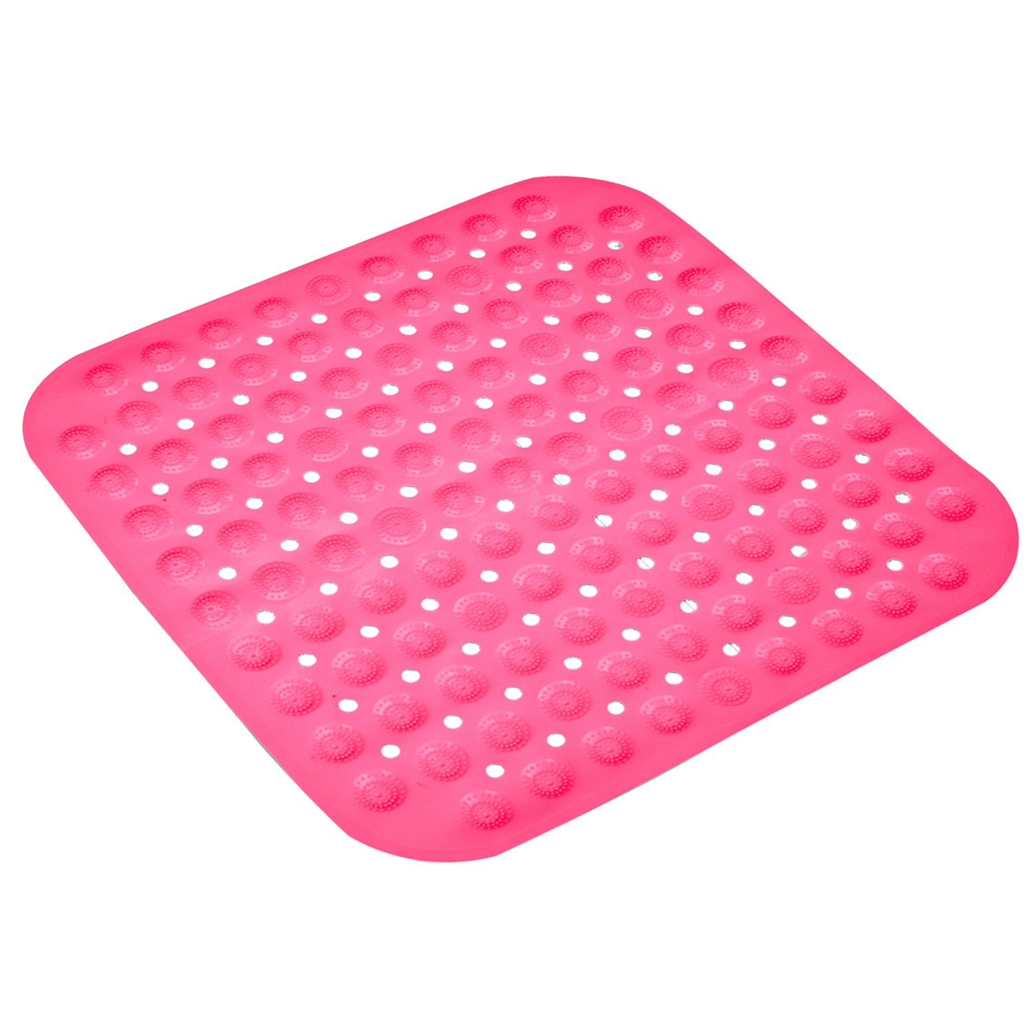 Kuber Industries Bath Mat | PVC Bathroom Mat | Shower Bath Mat | Square Bath Tub Mat | Foot Massager Mat | Anti-Skid Floor Mat | Shower Mat | Pink