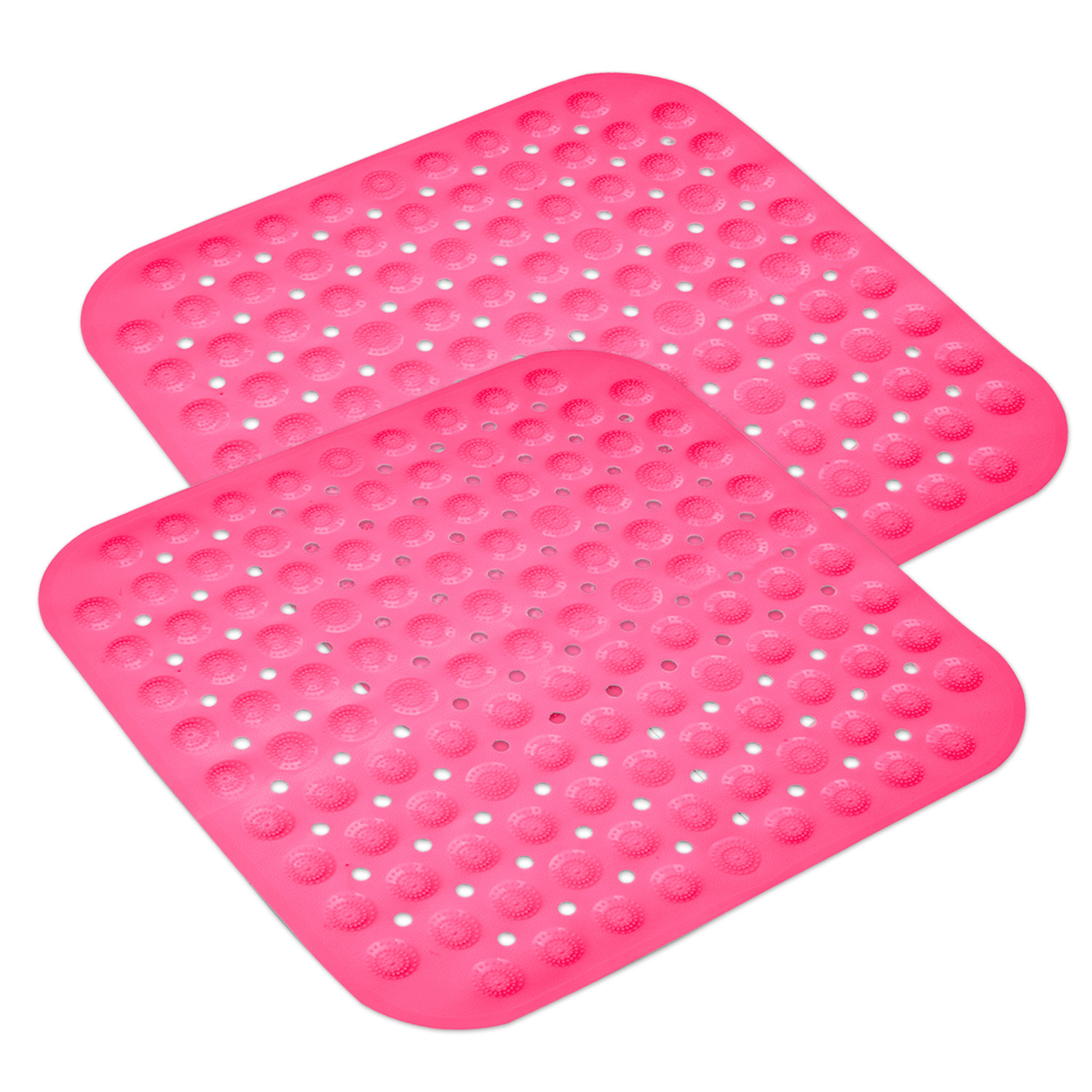 Kuber Industries Bath Mat | PVC Bathroom Mat | Shower Bath Mat | Square Bath Tub Mat | Foot Massager Mat | Anti-Skid Floor Mat | Shower Mat | Pink