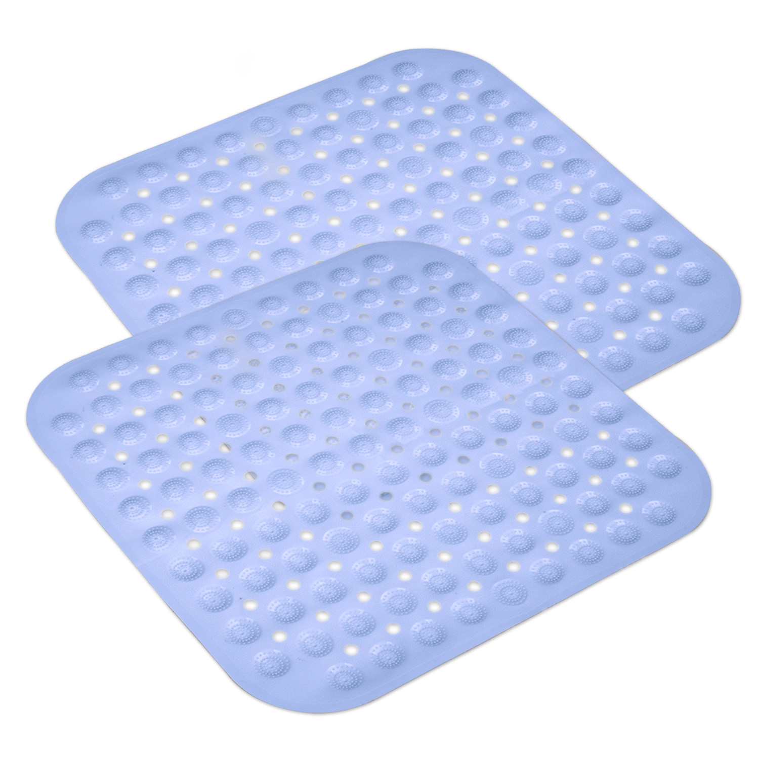 Kuber Industries Bath Mat | PVC Bathroom Mat | Shower Bath Mat | Square Bath Tub Mat | Foot Massager Mat | Anti-Skid Floor Mat | Shower Mat | Sky Blue