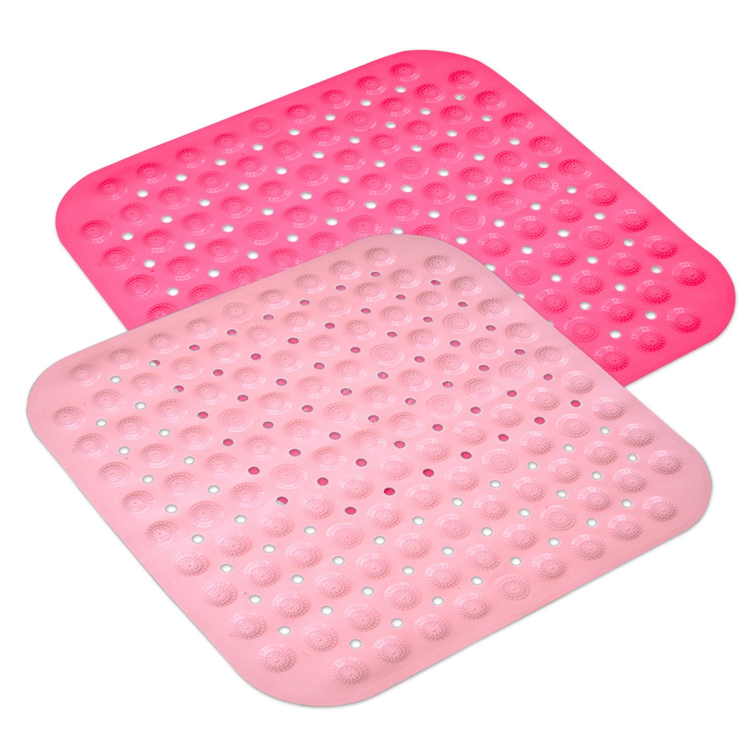 Kuber Industries Bath Mat | PVC Bathroom Mat | Shower Bath Mat | Square Bath Tub Mat | Foot Massager Mat | Anti-Skid Floor Mat | Shower Mat | Pack of 2 | Multi