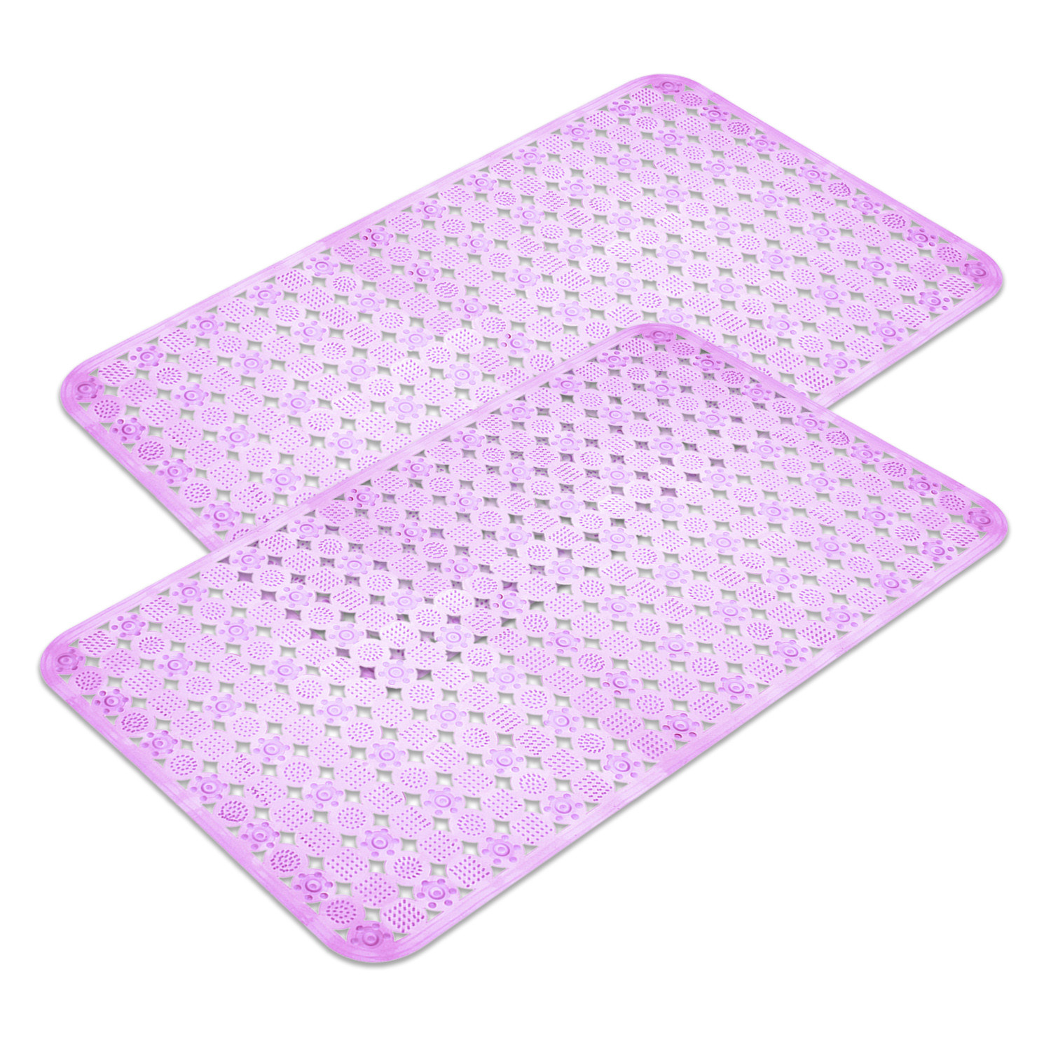 Kuber Industries Bath Mat | PVC Bathroom Mat | Shower Bath Mat | Transparent Round Check Floor Tub Mat | Foot Massager Mat | Anti-Skid Floor Mat | Shower Mat | Purple