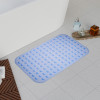 Bath Mat | PVC Bathroom Mat | Shower Bath Mat | Transparent Round Floor Tub Mat | Foot Massager Mat | Anti-Skid Shower Mat with Drain Holes | Blue