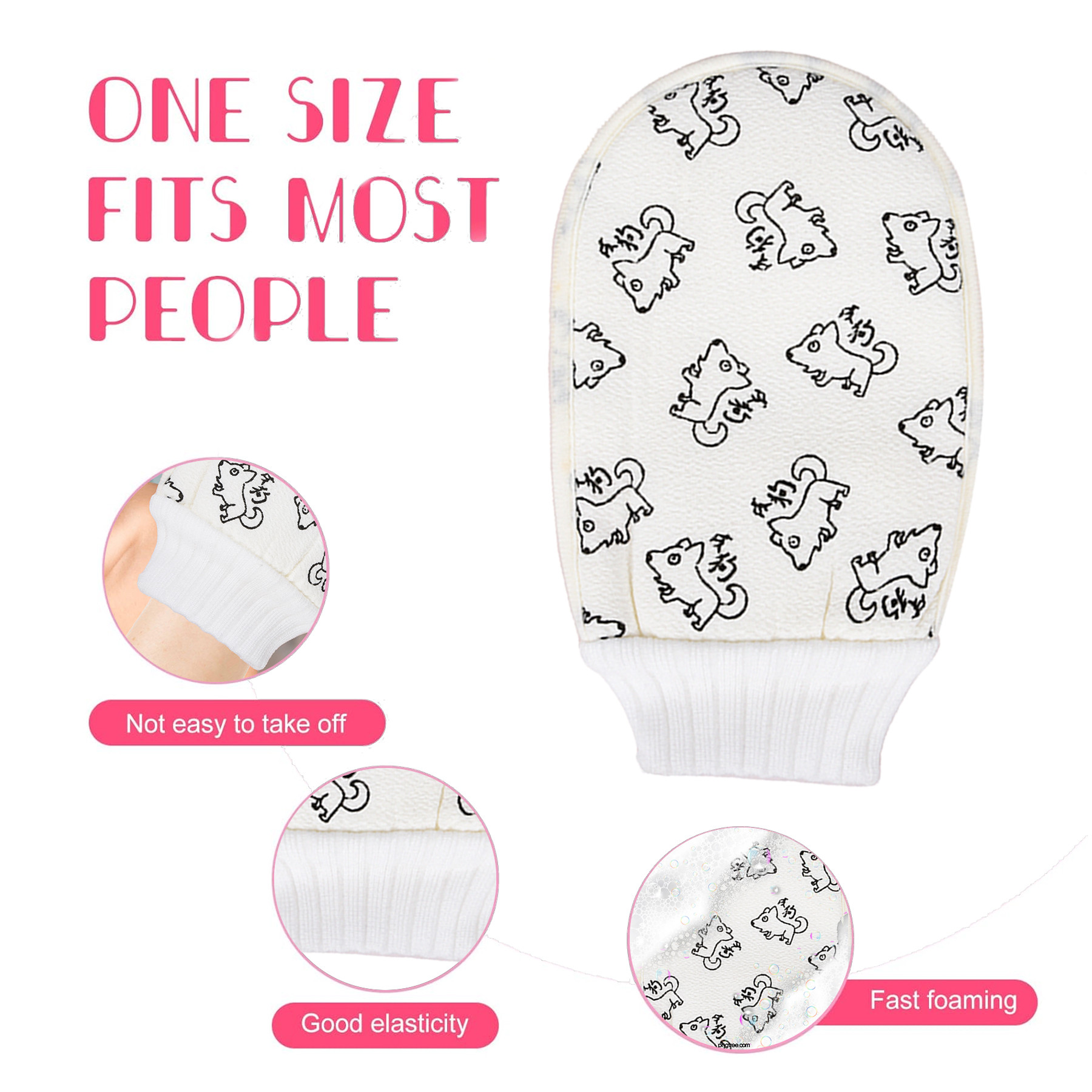 Kuber Industries Bath Scrubing Glove  Dead Skin Cell Remover  Shower Body Scrubber Glove  Body Spa Massage Sponge Glove  Exfoliating Bath Scrub  Body Mitt Glove  Cream