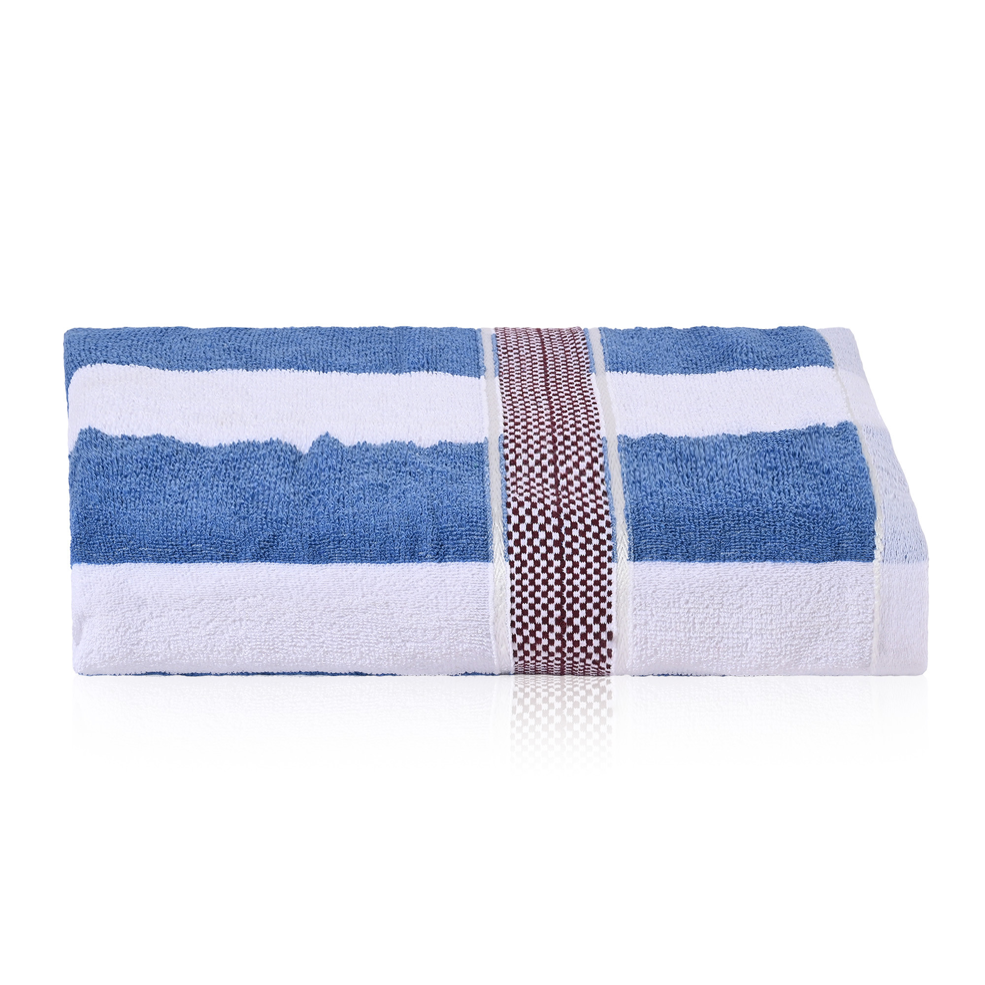 Kuber Industries Bath Towel  144 GSM Cotton Bathroom Towel  Towel for Bath-Gym-Travel  Highly Absorbent Bathing Towel  Bath Towel for Men  Blue Patti  30x60 Inch  White