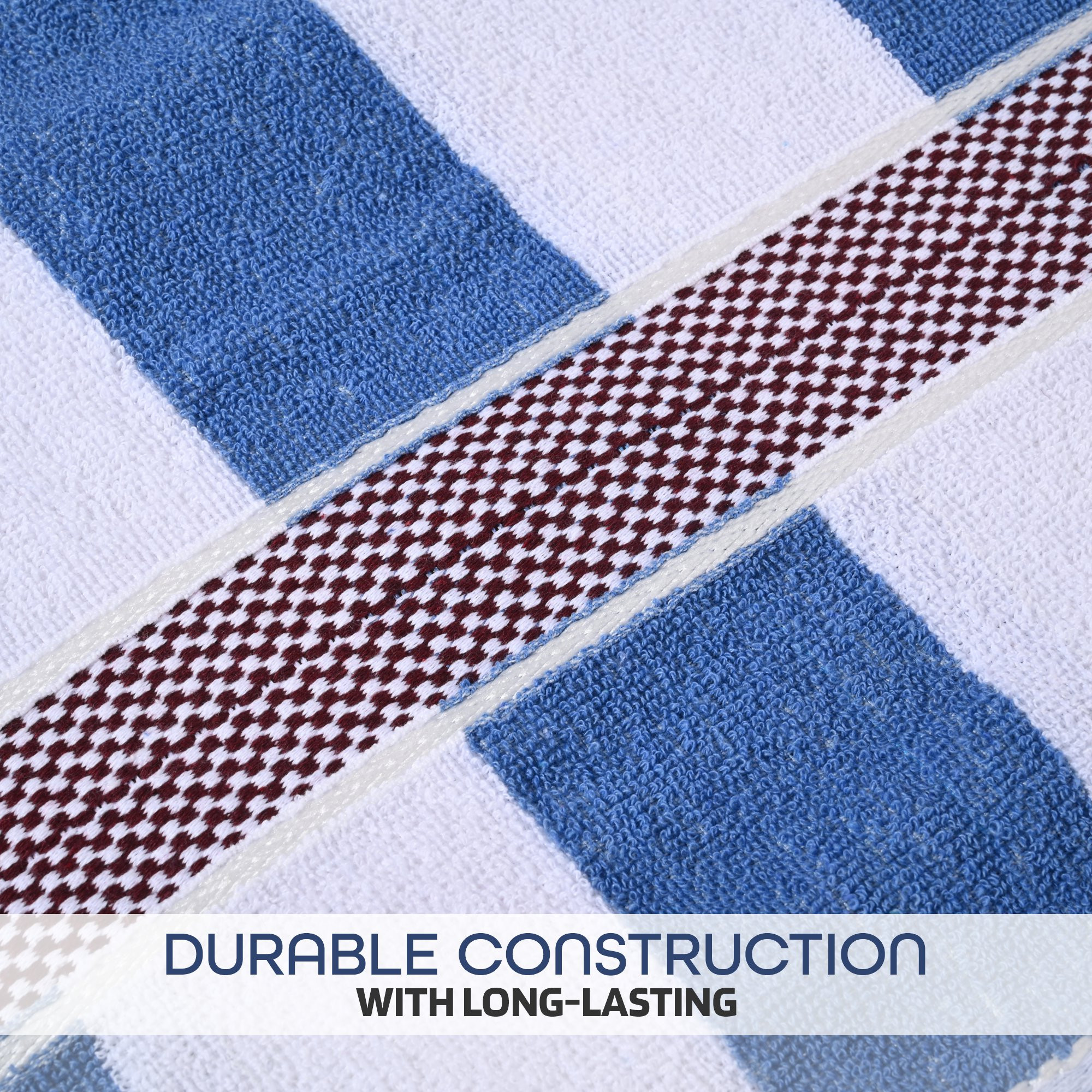 Kuber Industries Bath Towel  144 GSM Cotton Bathroom Towel  Towel for Bath-Gym-Travel  Highly Absorbent Bathing Towel  Bath Towel for Men  Blue Patti  30x60 Inch  White