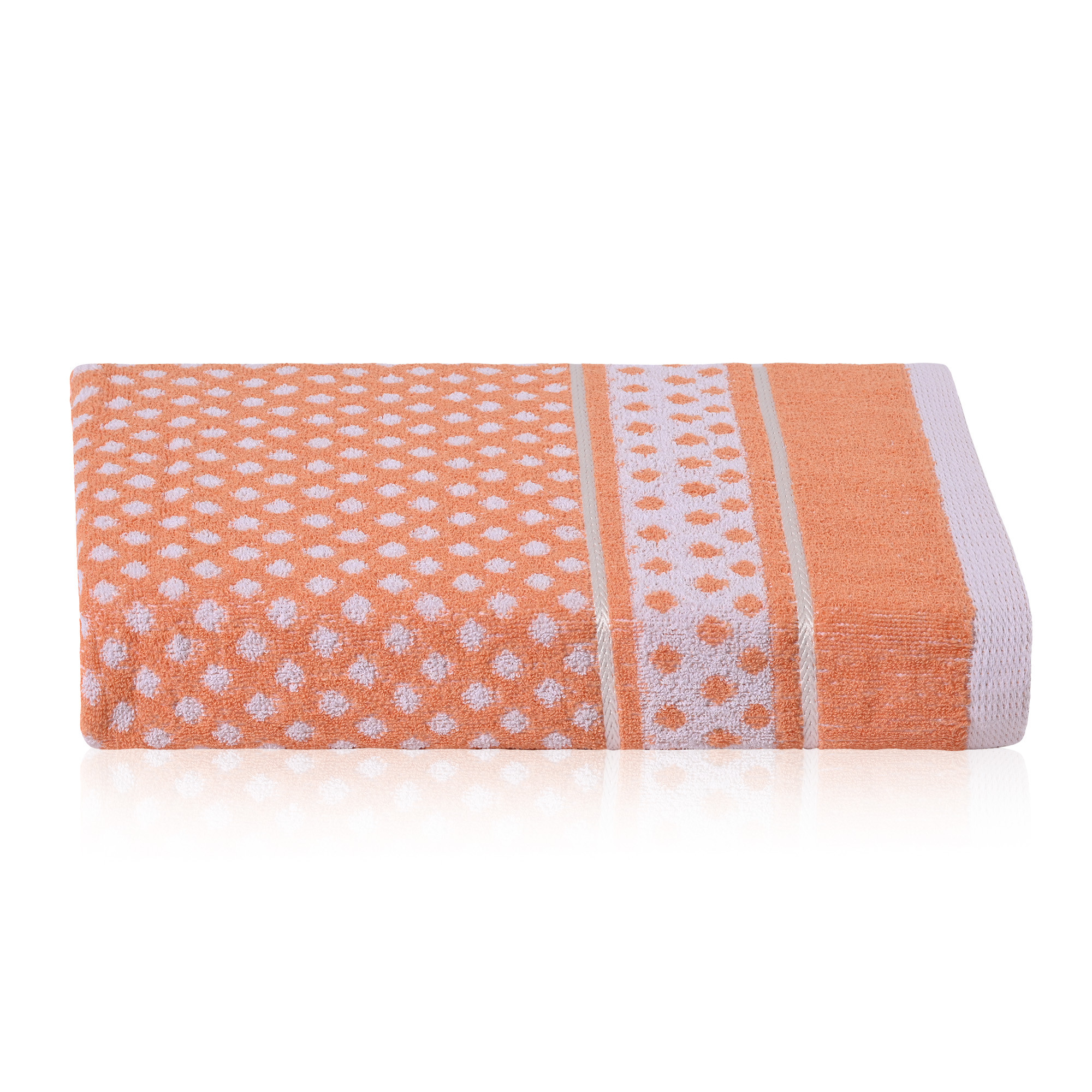 Kuber Industries Bath Towel  144 GSM Cotton Unisex Bathroom Towel  30x60 Inch  Highly Absorbent  Bathing Towel  Towel for Bath-Gym-Travel-Beach-Pool  Yoga  Dot Print  Orange