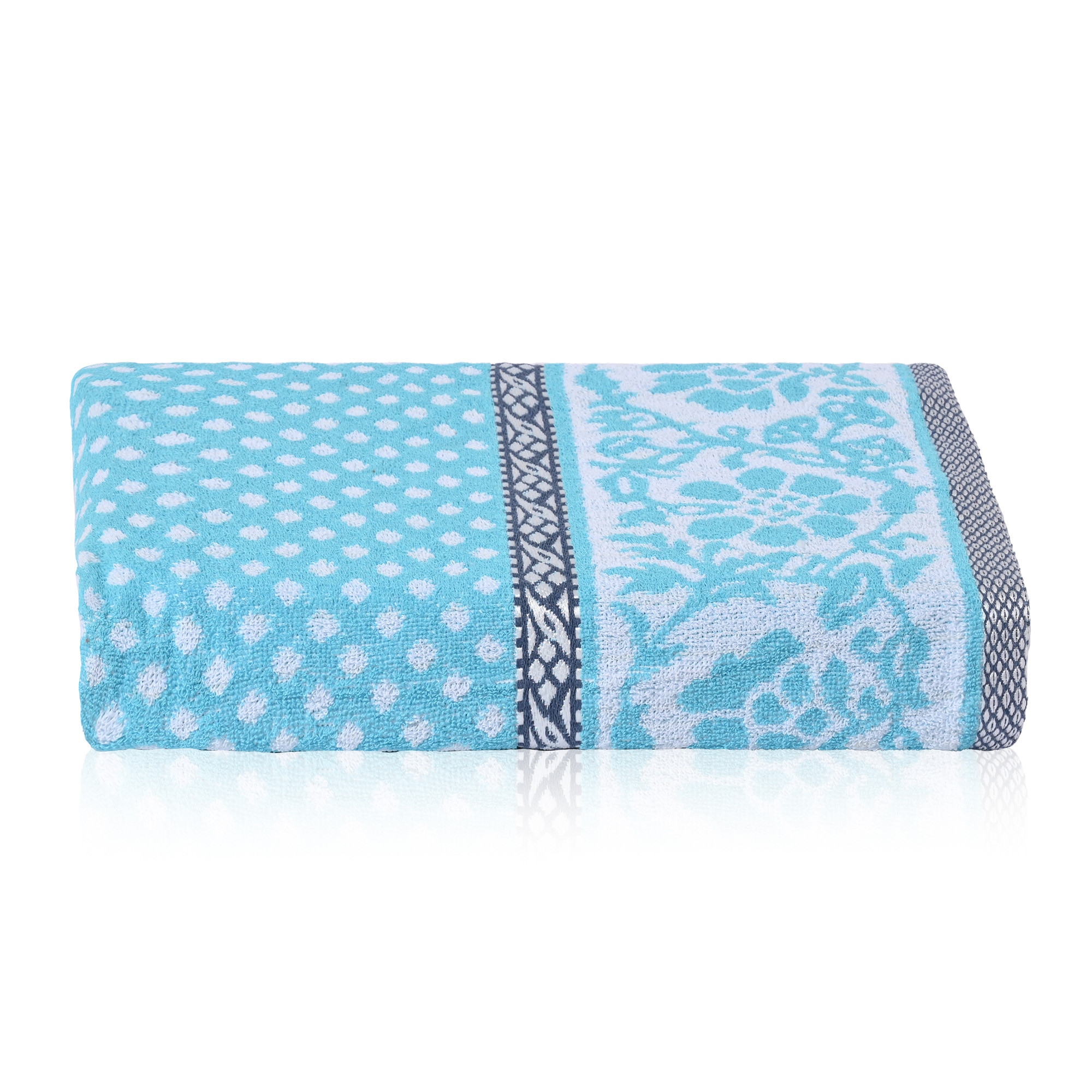 Kuber Industries Bath Towel  144 GSM Cotton Unisex Bathroom Towel  30x60 Inch  Highly Absorbent  Bathing Towel  Towel for Bath-Gym-Travel-Beach-Pool  Yoga  Dot Print  Sky Blue